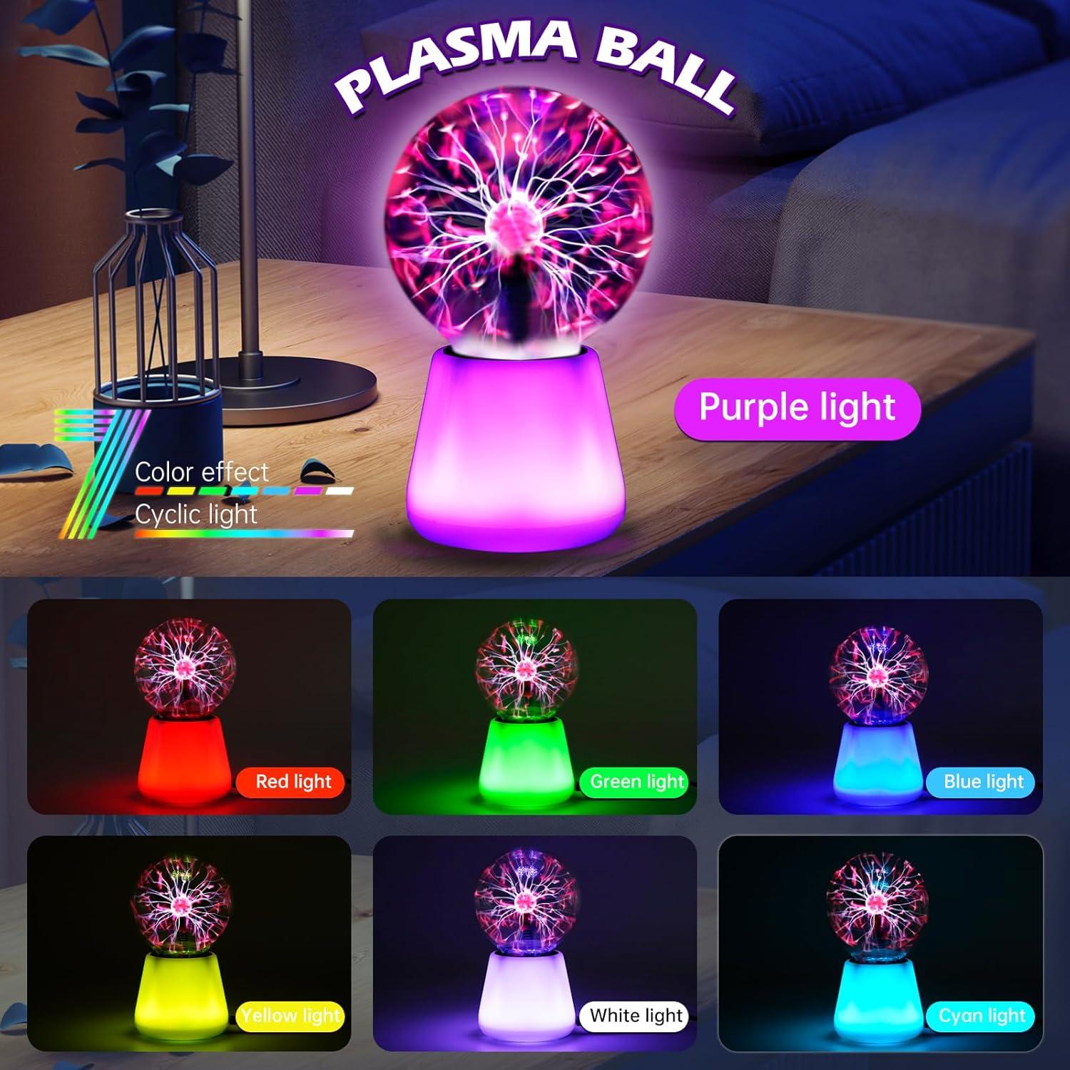 Lámpara de Plasma Interactiva Boruibyr 3 Pulgadas USB 7 Colores