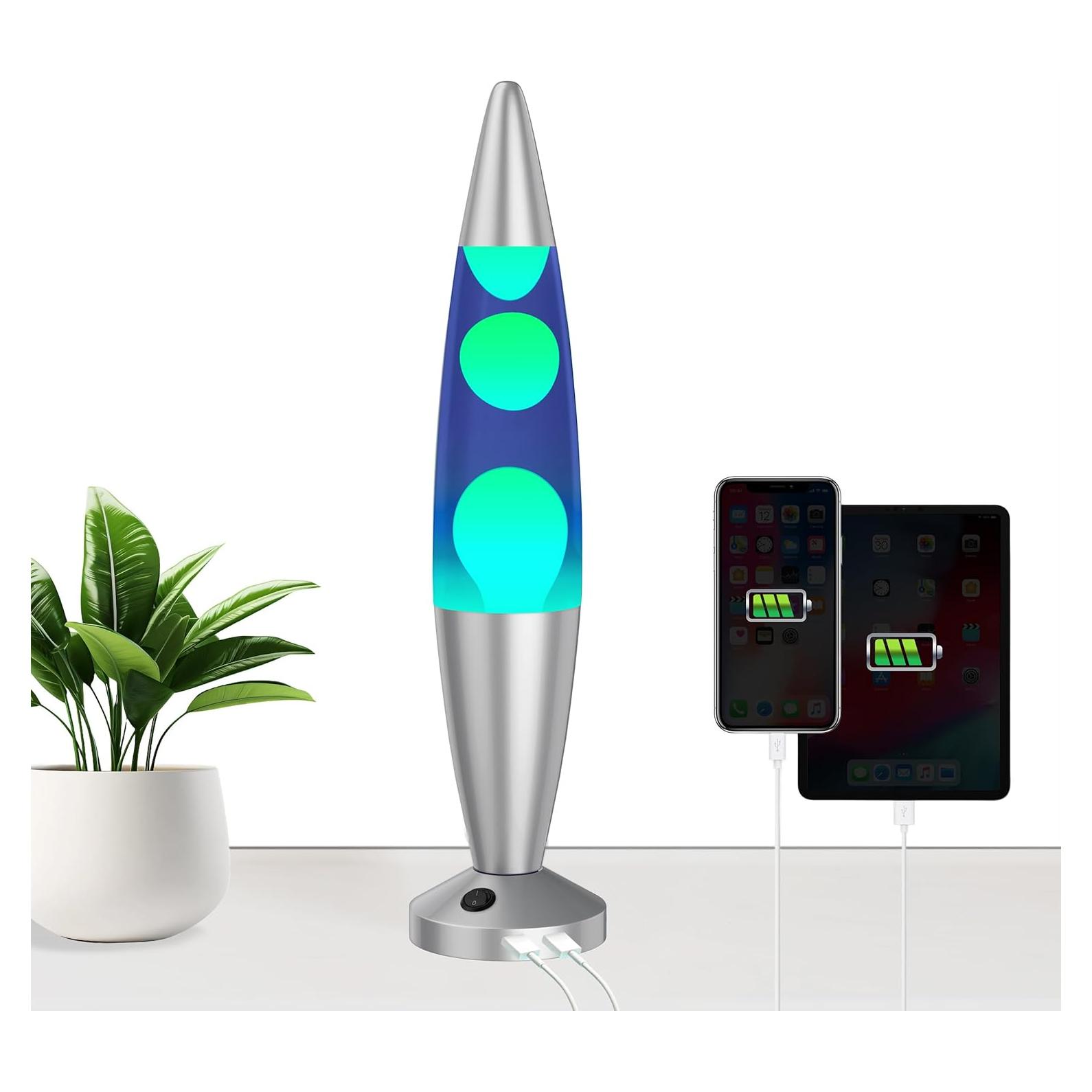 Lámpara Líquida Jambo 40.64 cm con Puertos USB - Luz Relajante