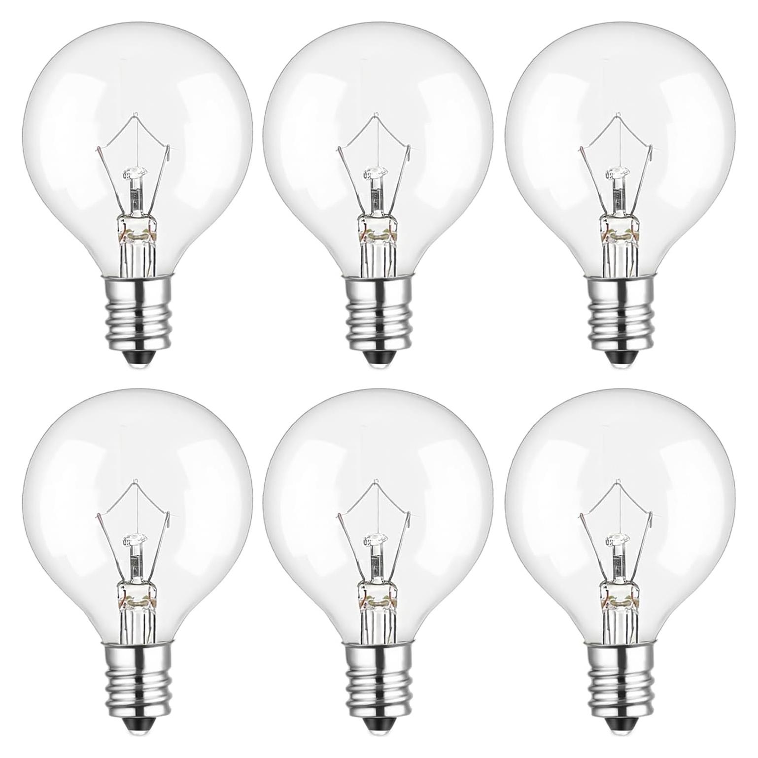 Bombillas E12 25W para Calentadores de Cera - 6 Paquetes