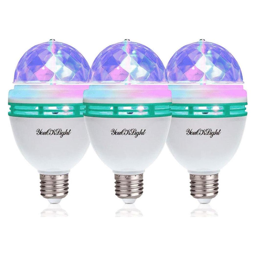 YouOKLight 3-Pack Lámpara LED Estroboscópica E26 RGB 3W