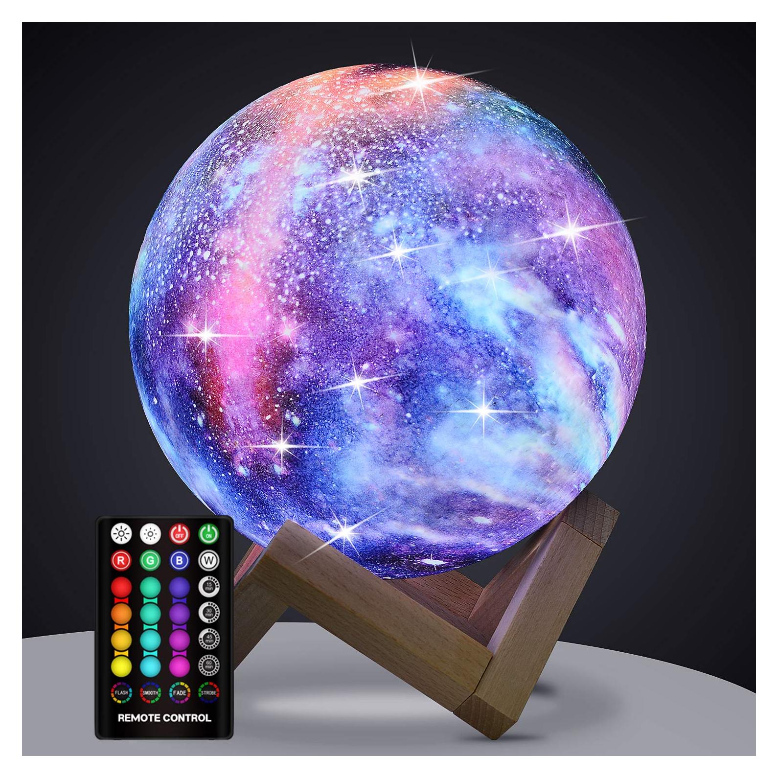 Lámpara Nocturna LED GDPETS Luna 12.2 cm 16 Colores Control Remoto