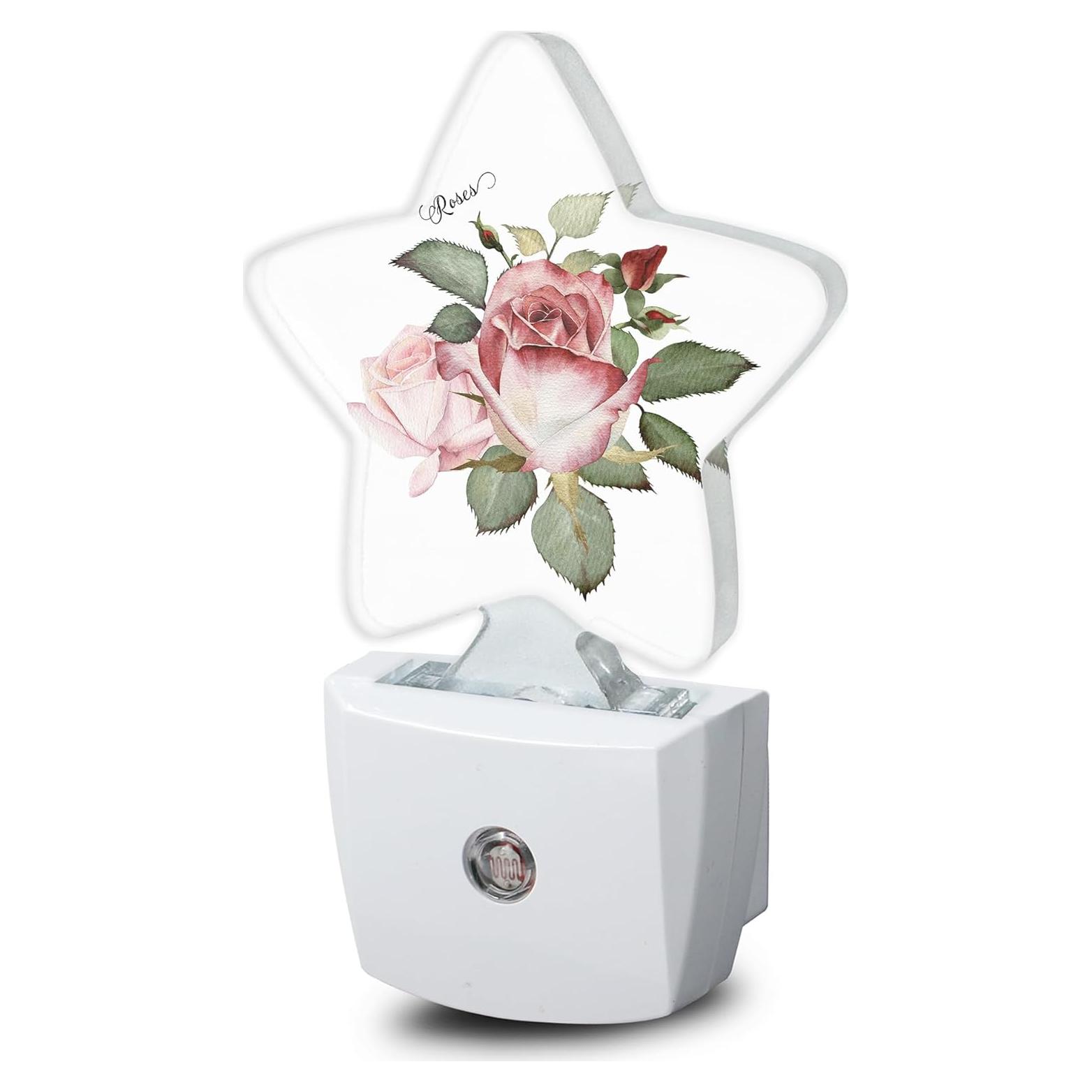 Luz Nocturna Enchufable Rosa Floral Losthll con Sensor 0.5W