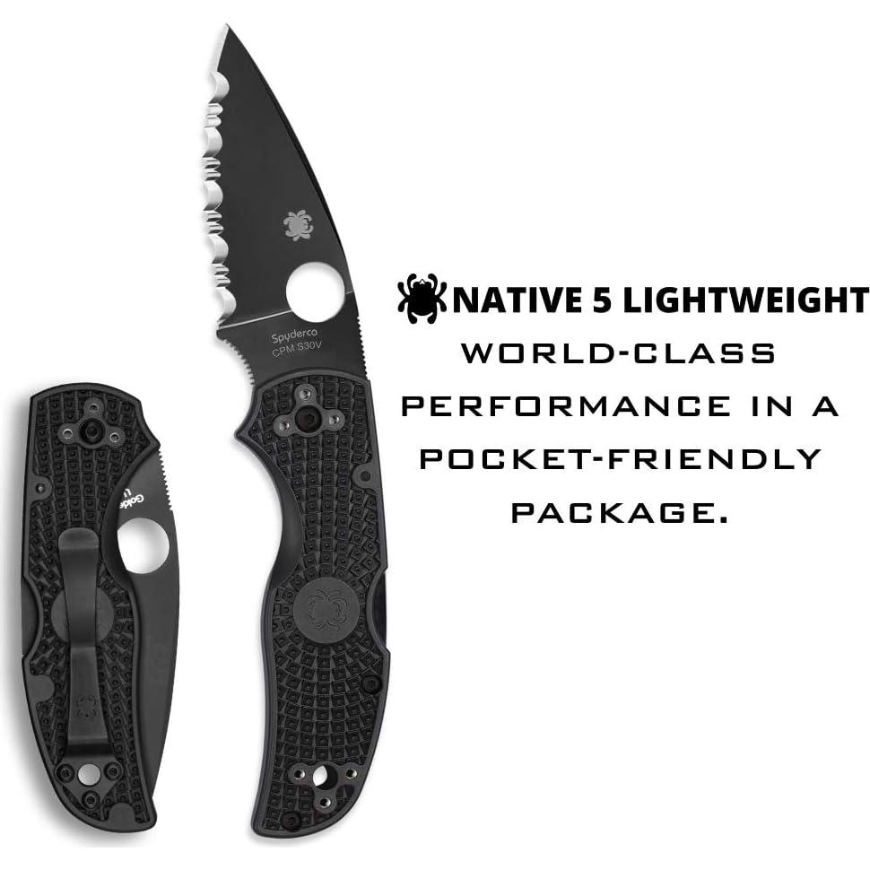 Cuchillo Plegable Spyderco Native 5 Ligero 7.49 cm Negro