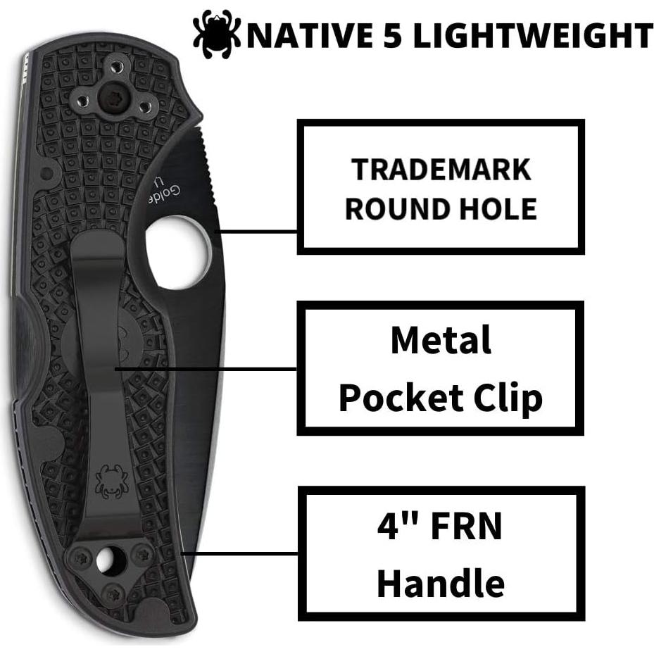 Cuchillo Plegable Spyderco Native 5 Ligero 7.49 cm Negro