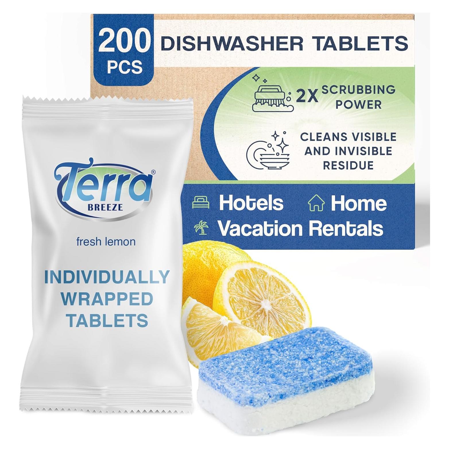 Tabletas de Lavavajillas Terra Breeze 200 Unidades Aroma Limón