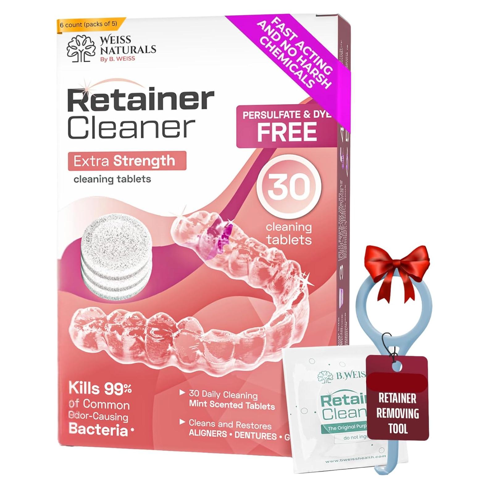 Tabletas Limpiadoras de Retenedores Weiss Naturals 30 Unidades