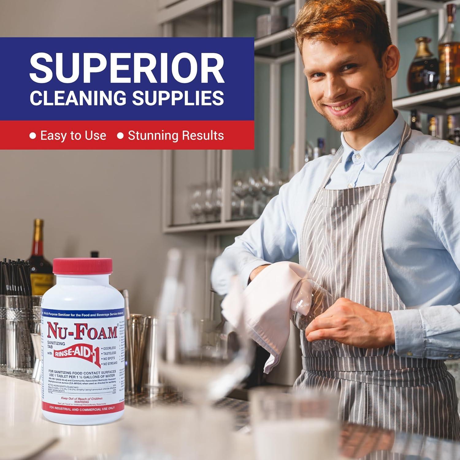 Tabletas Desinfectantes Nu-Foam para Cristalería - 100 Unidades