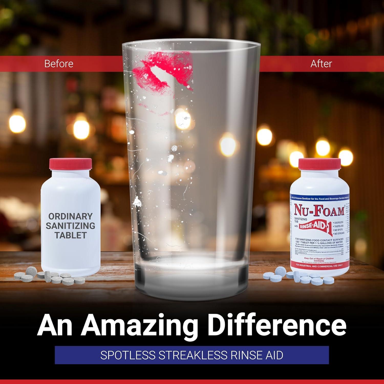 Tabletas Desinfectantes Nu-Foam para Cristalería - 100 Unidades