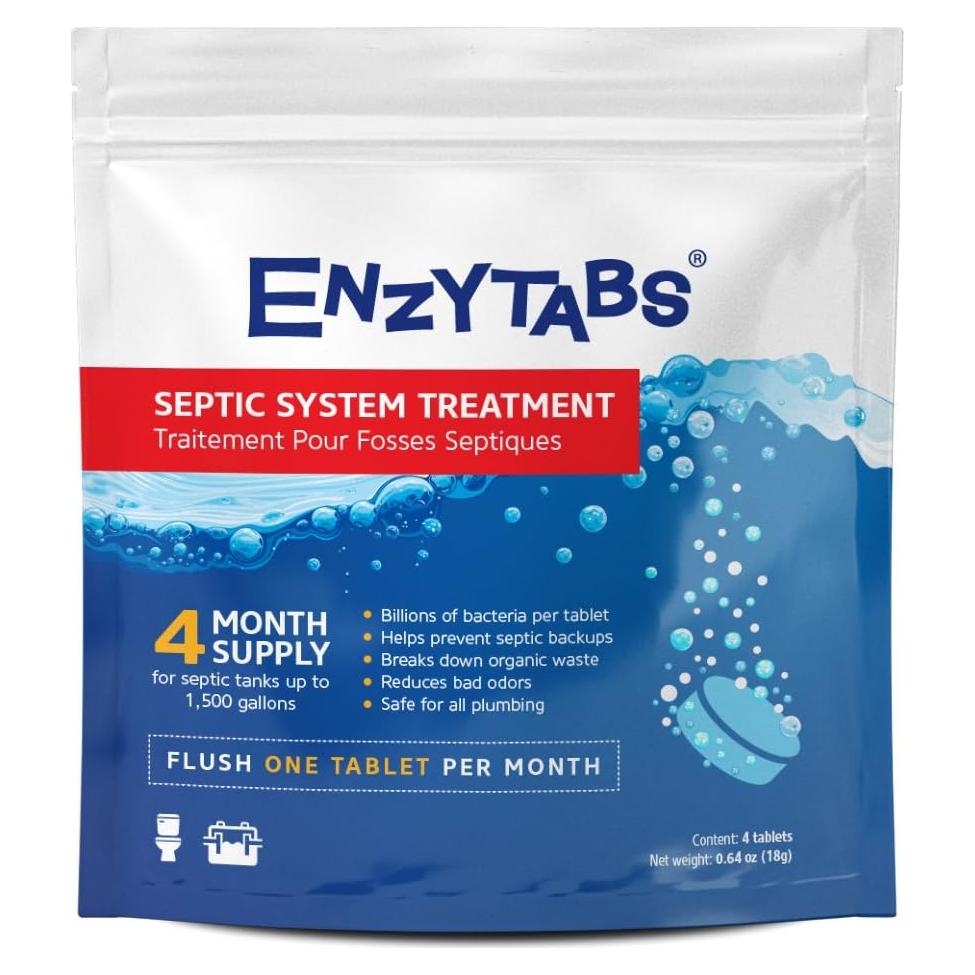 Tabletas Efervescentes para Tanque Séptico Enzytabs - 4 Meses