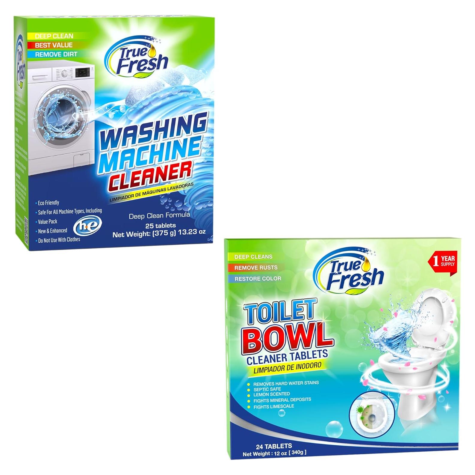 True Fresh Limpiador 2-en-1 para Lavadora e Inodoro - 49 Tabletas
