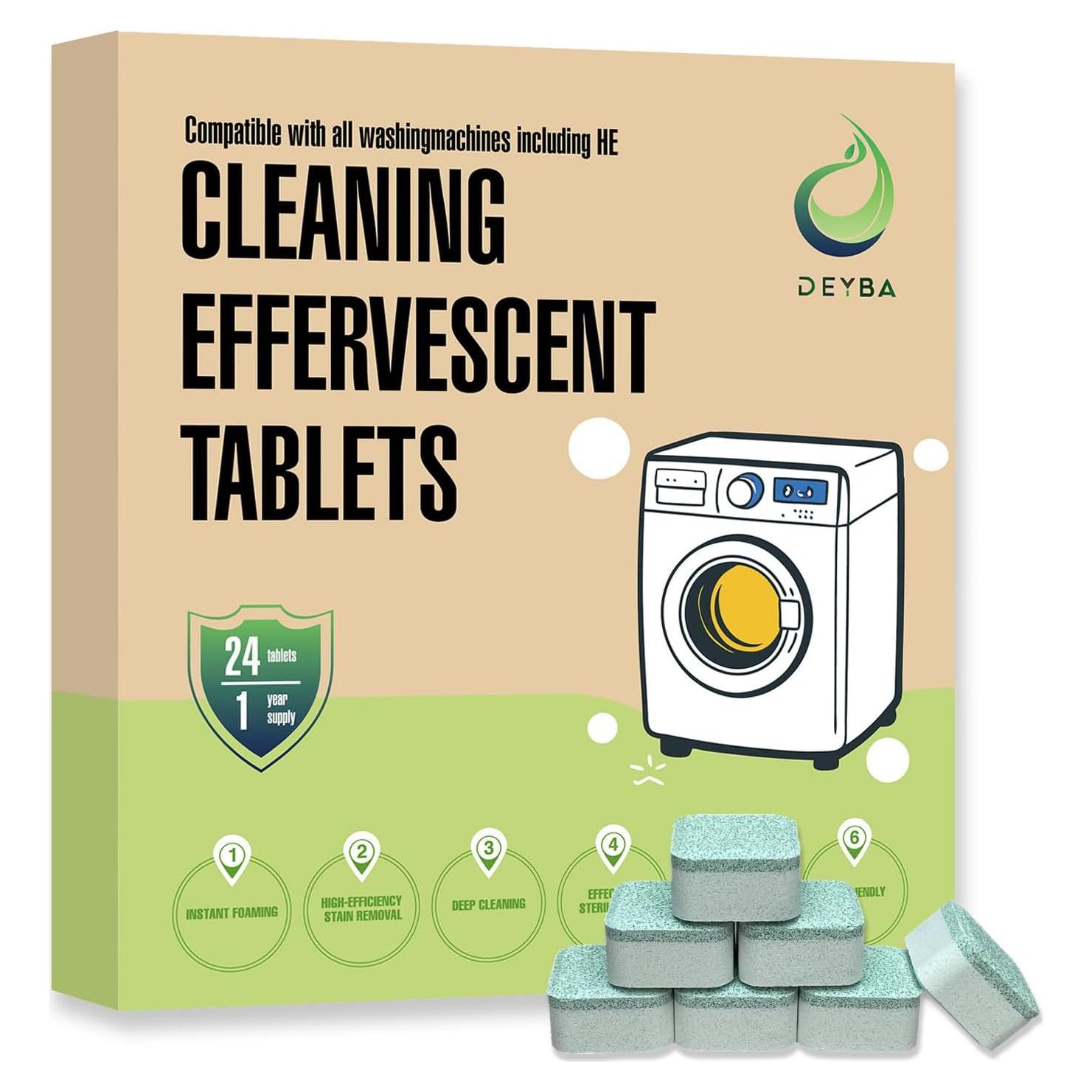 Tabletas Limpiadoras DEYBA para Lavadora - 24 Unidades Ecológicas