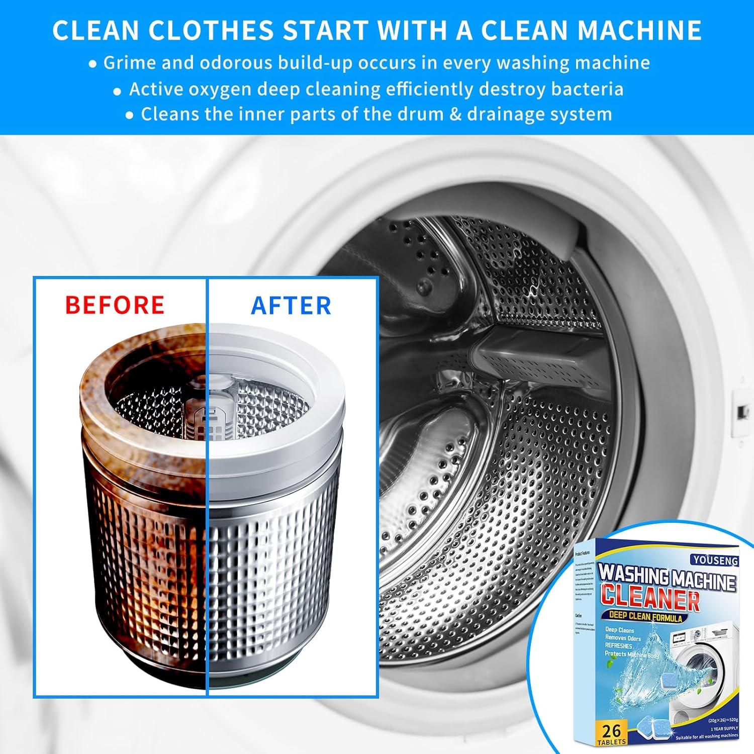 Tabletas Limpiadoras de Lavadora YOUSENG - 26 Piezas 520g