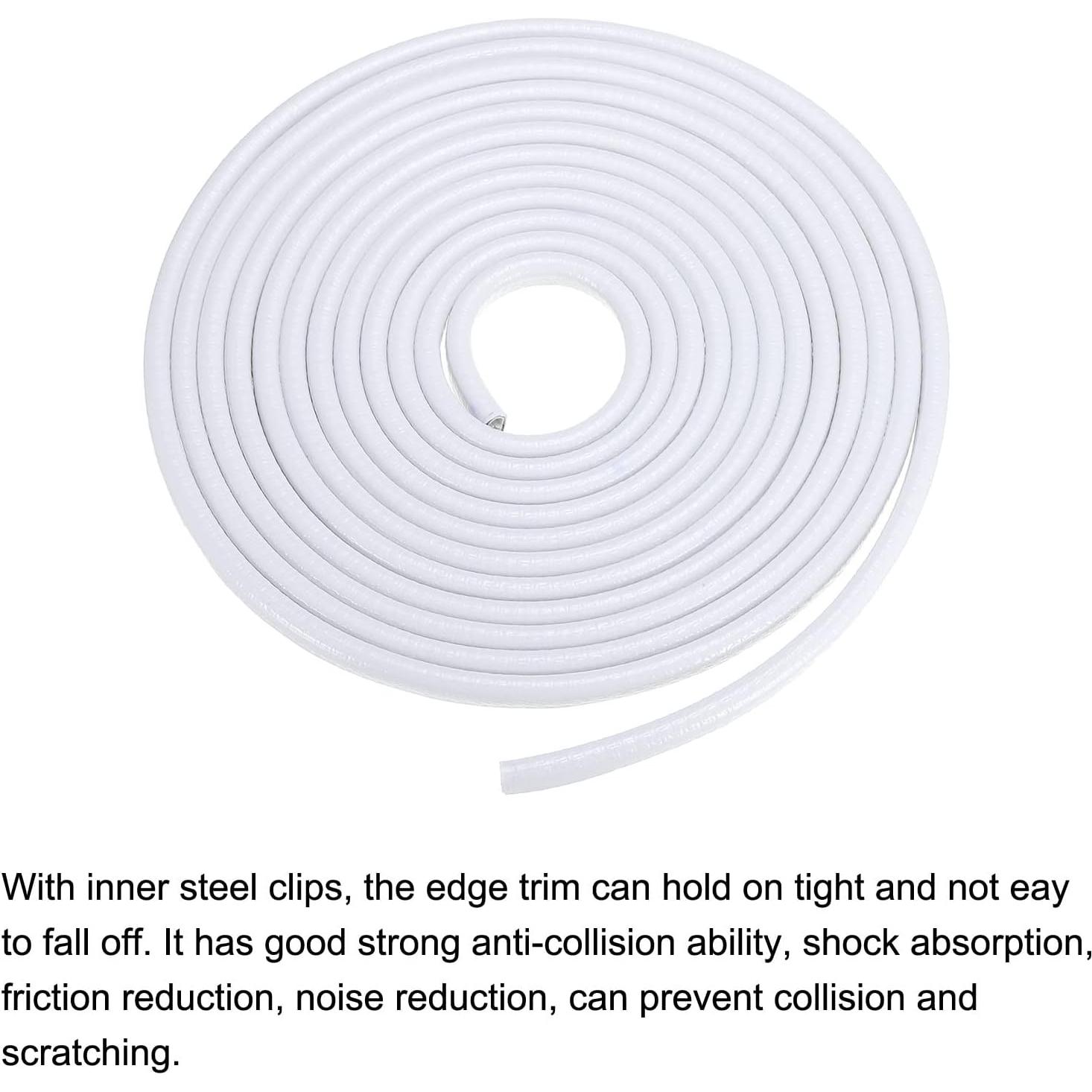 Protector de Bisel en U uxcell de Caucho Blanco 4.5m