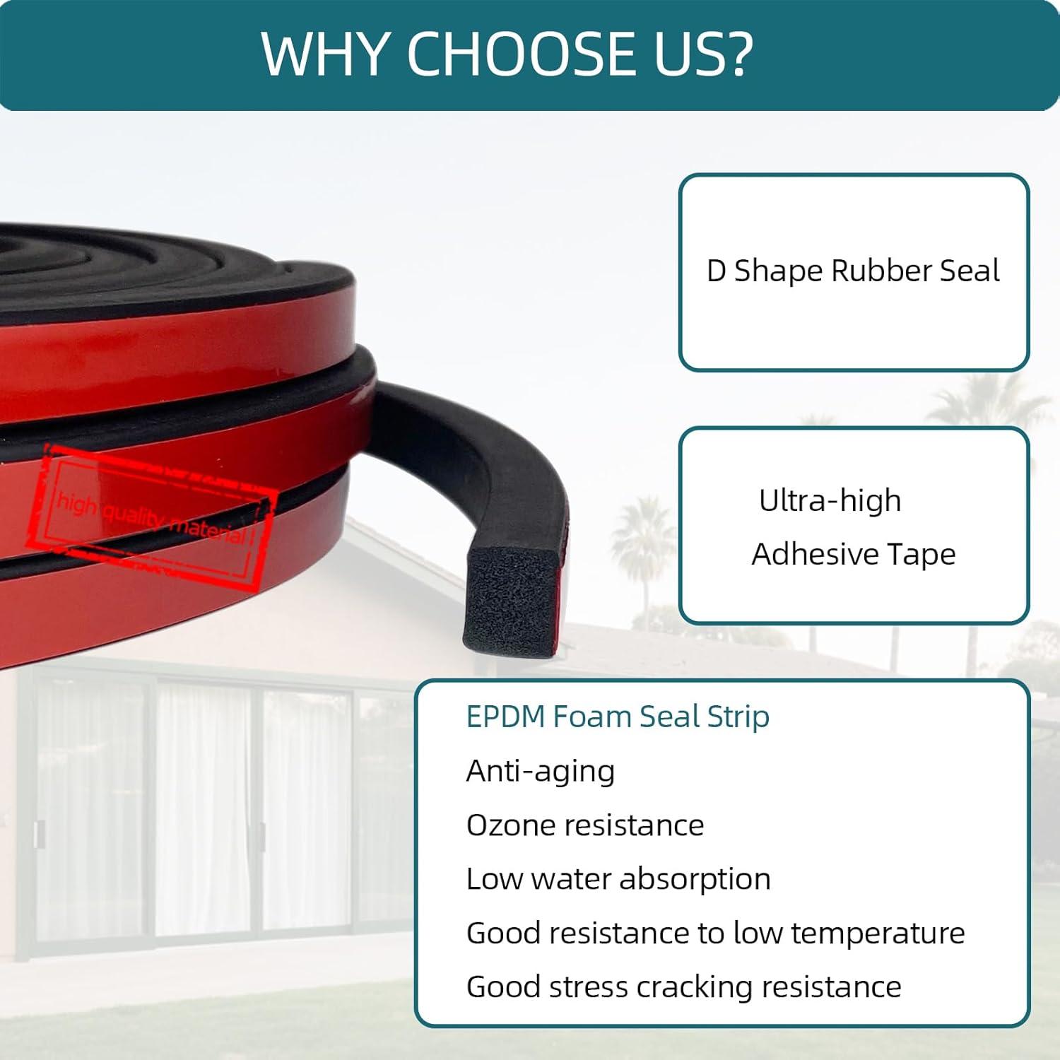 Sello de Goma EPDM Tintvent 7.92m Autoadhesivo Negro