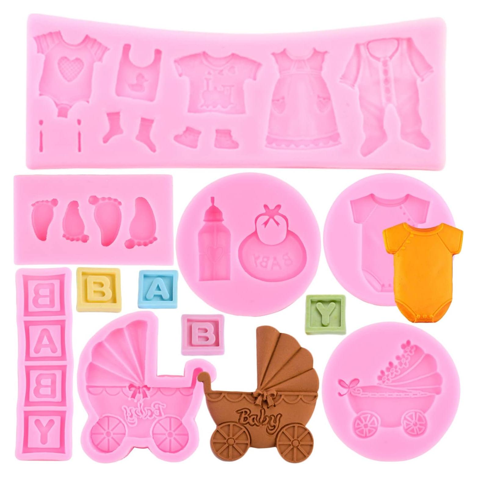 Molde de Silicona para Fondant Baby Shower MIYAHOUSE - 7 Piezas