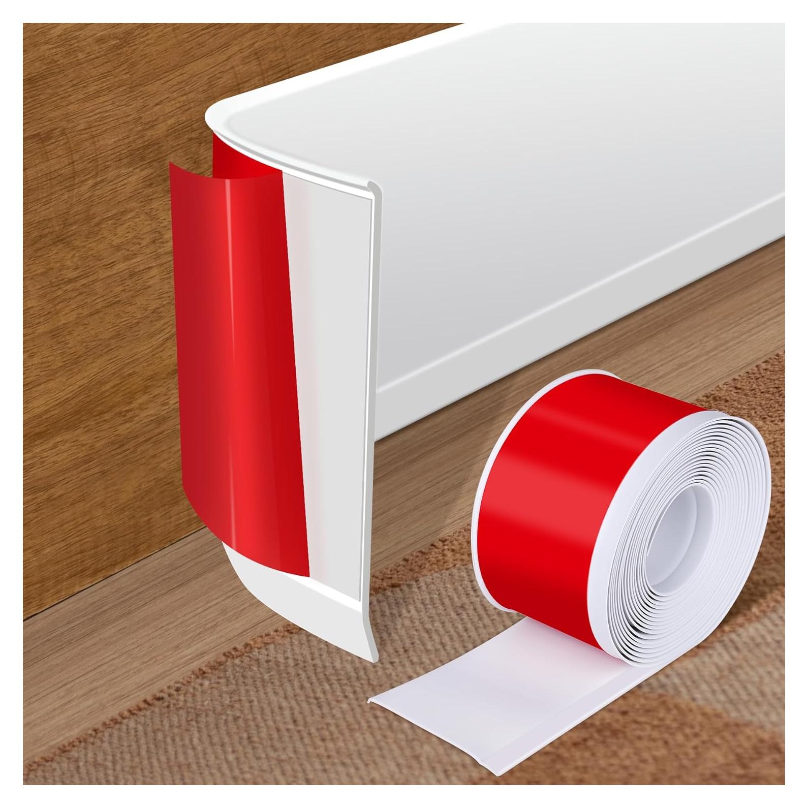 Moldura de Zócalo Autoadhesiva Kikerike 10.16 cm x 6.1 m Blanca