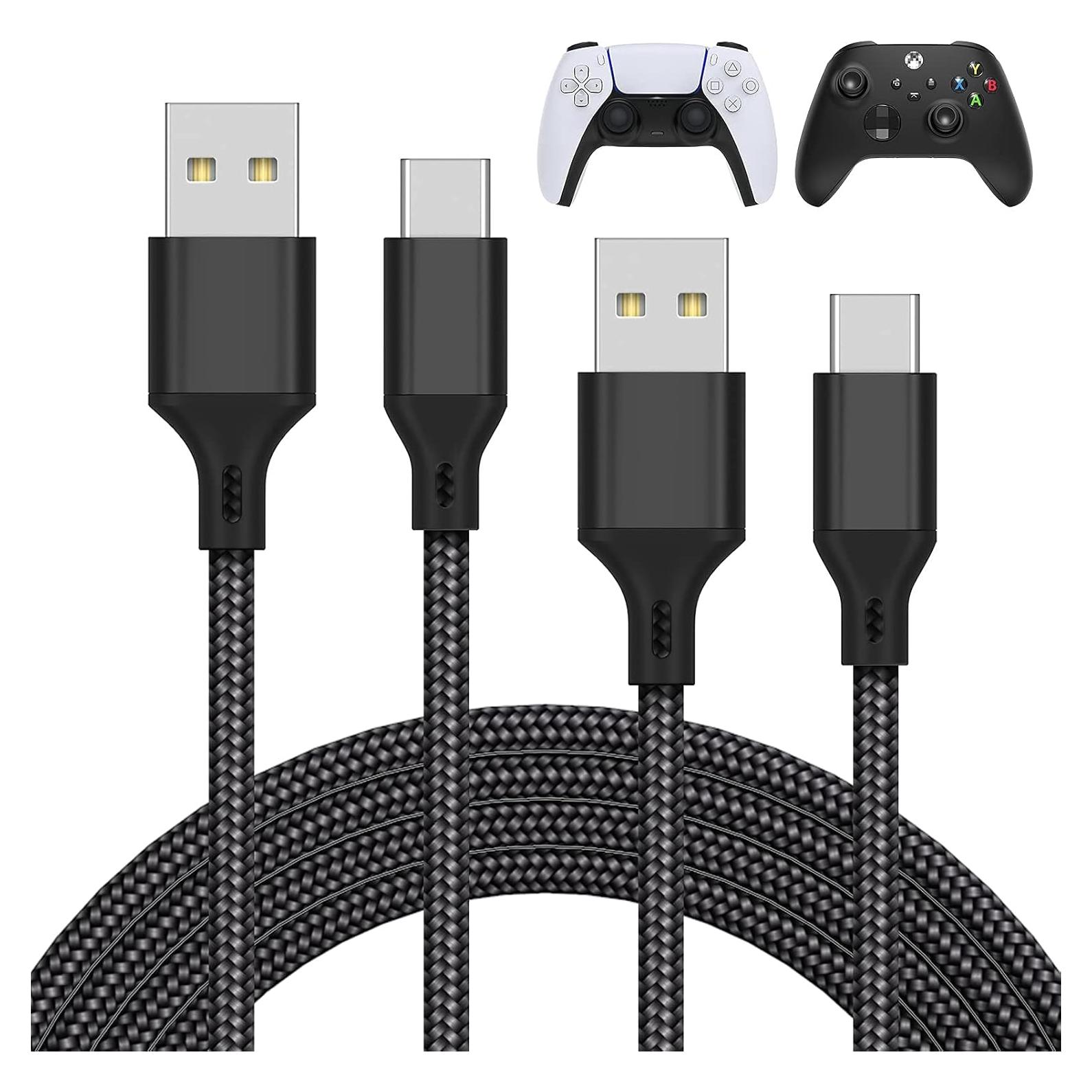 Cargador MENEEA USB C 3m para PS5/Xbox/Switch - Negro