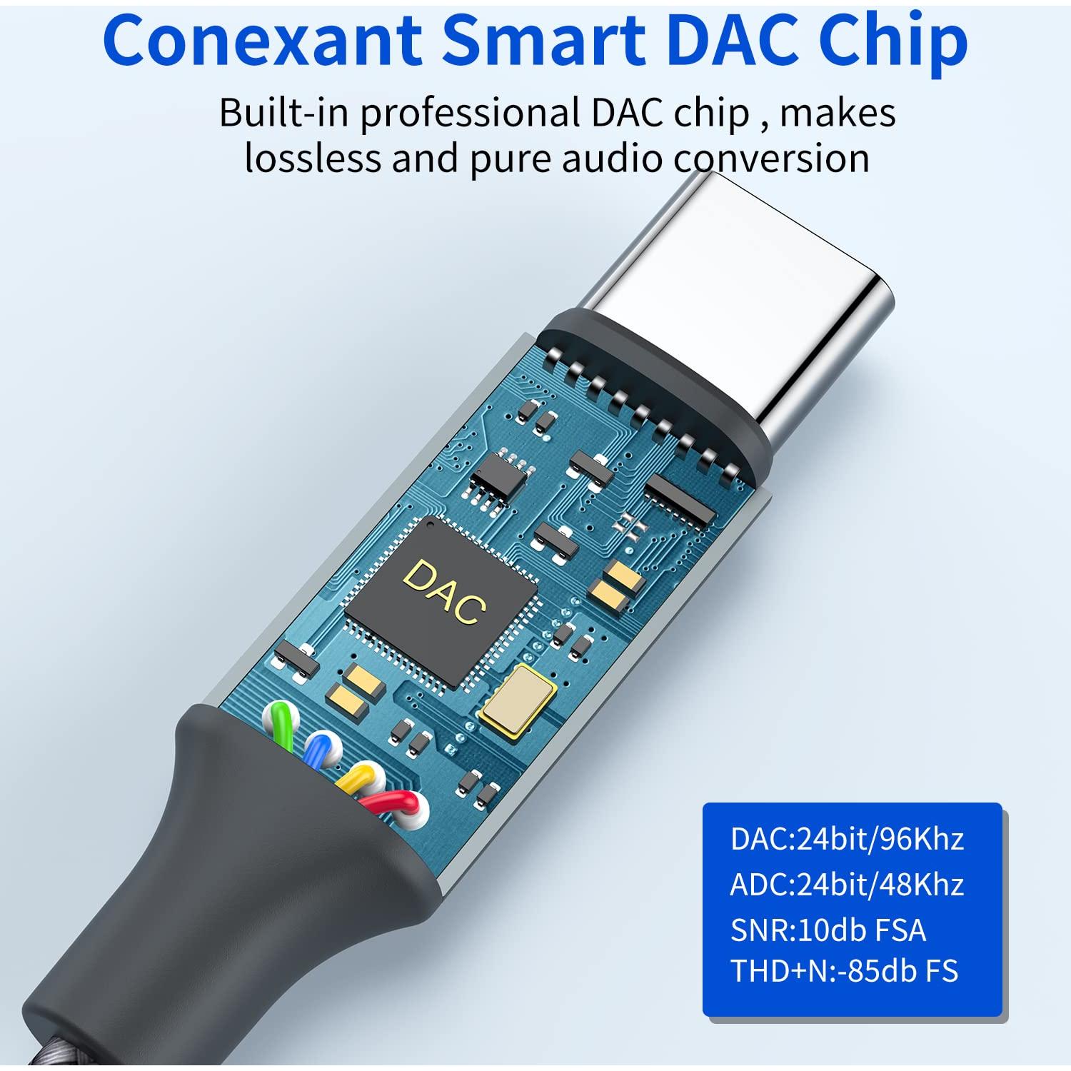 Adaptador USB Tipo C a 3.5mm OneKer - Paquete de 2