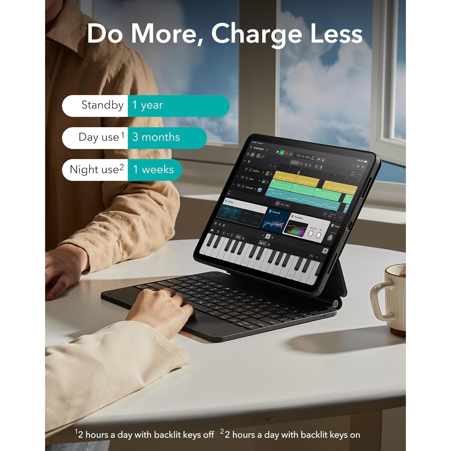 Funda Teclado ESR iPad Air 13" M3/M2 2025/2024 Negro