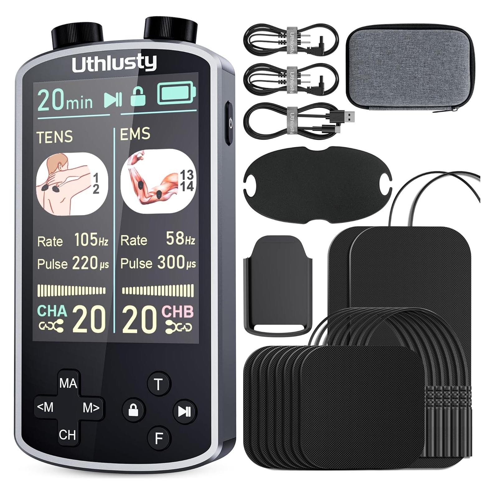 Estimulador Muscular TENS Uthlusty Doble Canal 36 Modos 20 Niveles