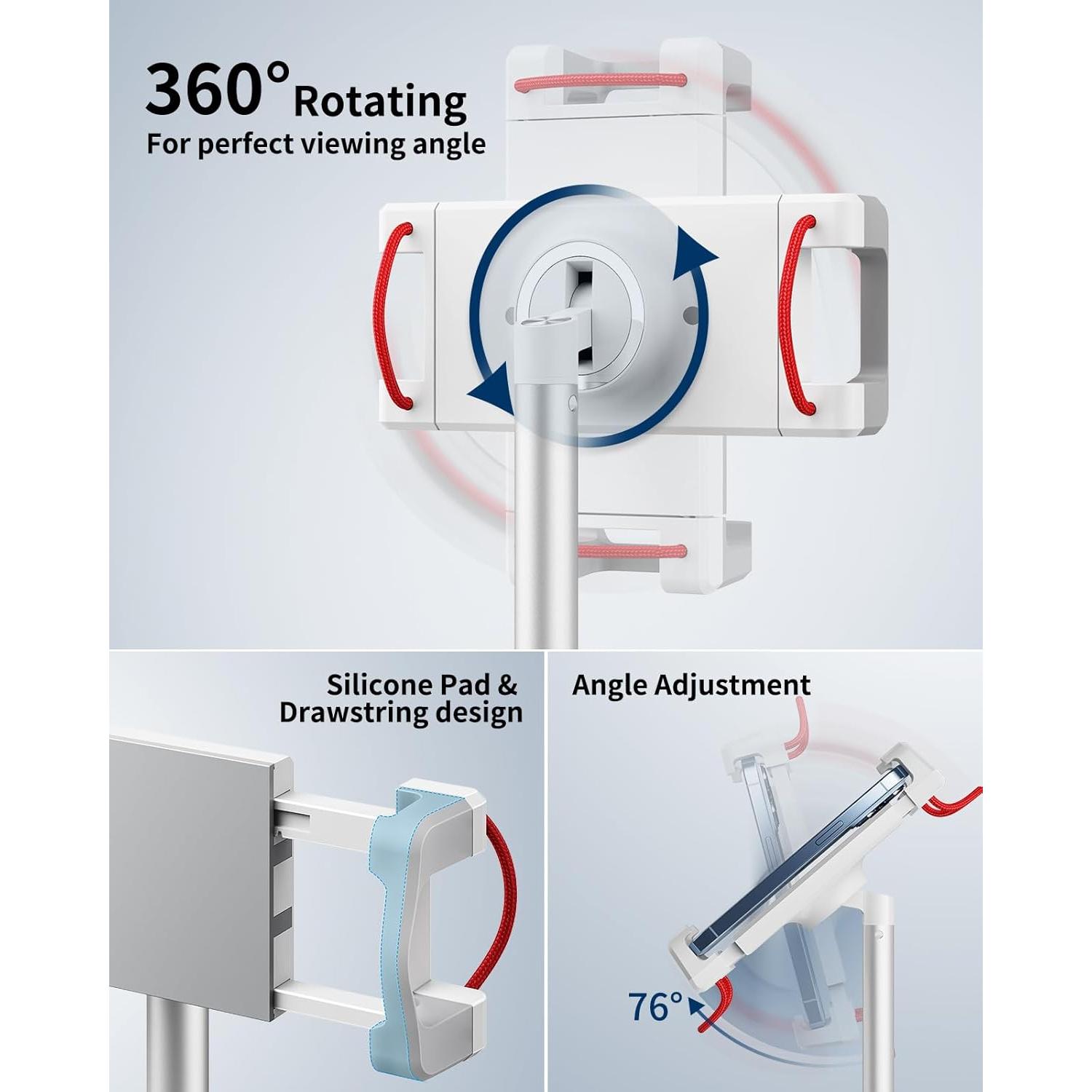Soporte Ajustable para Tableta SAIJI S3E-S, Aluminio Plata