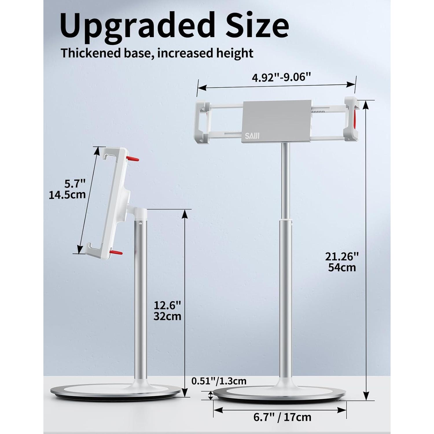 Soporte Ajustable para Tableta SAIJI S3E-S, Aluminio Plata