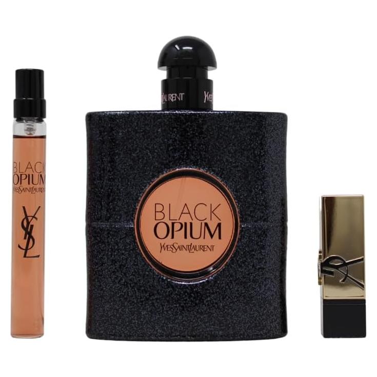 Conjunto de Regalo Yves Saint Laurent Black Opium 85ml + 10ml + Labial Rouge