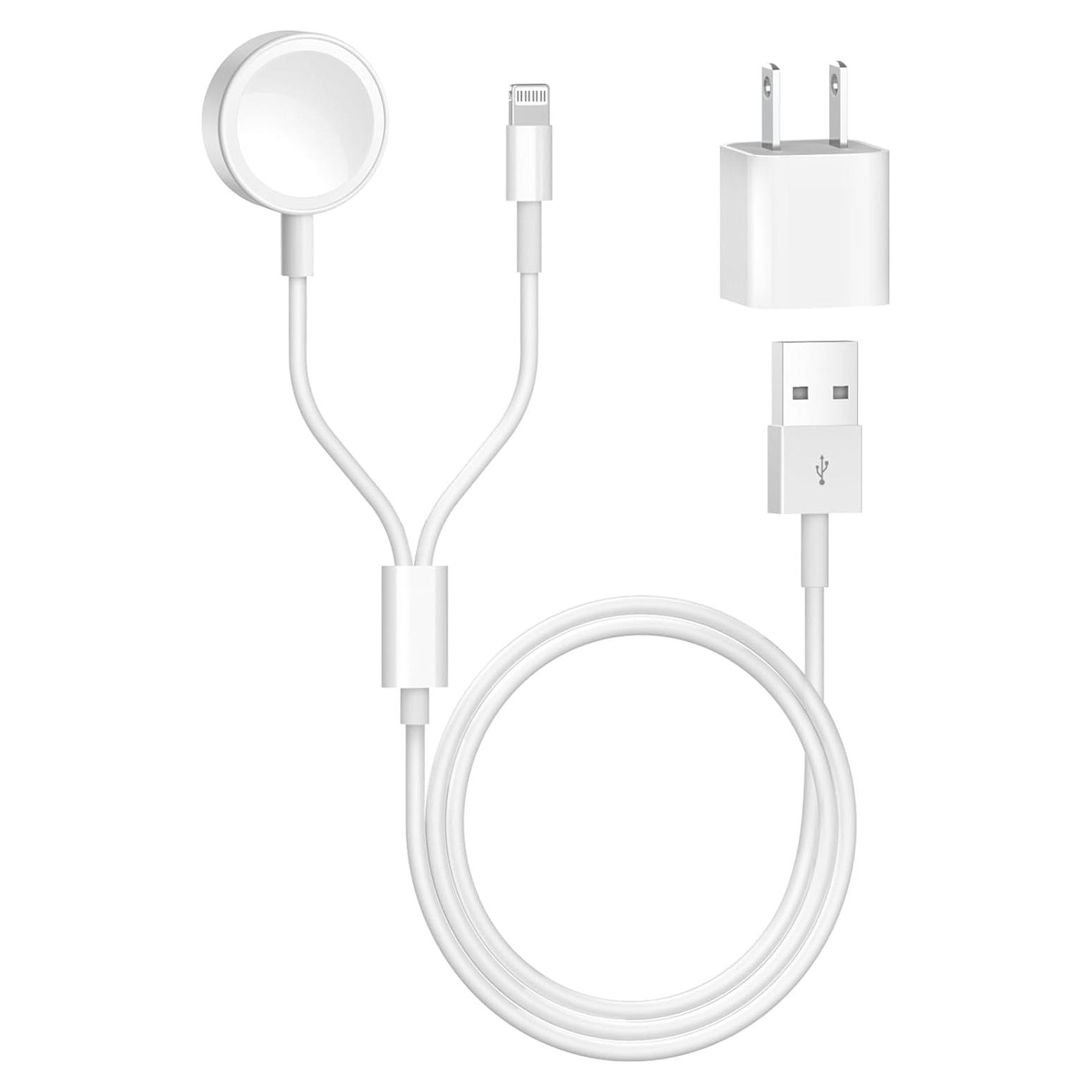 Cargador 2 en 1 Apple para iPhone y Reloj - 2m USB