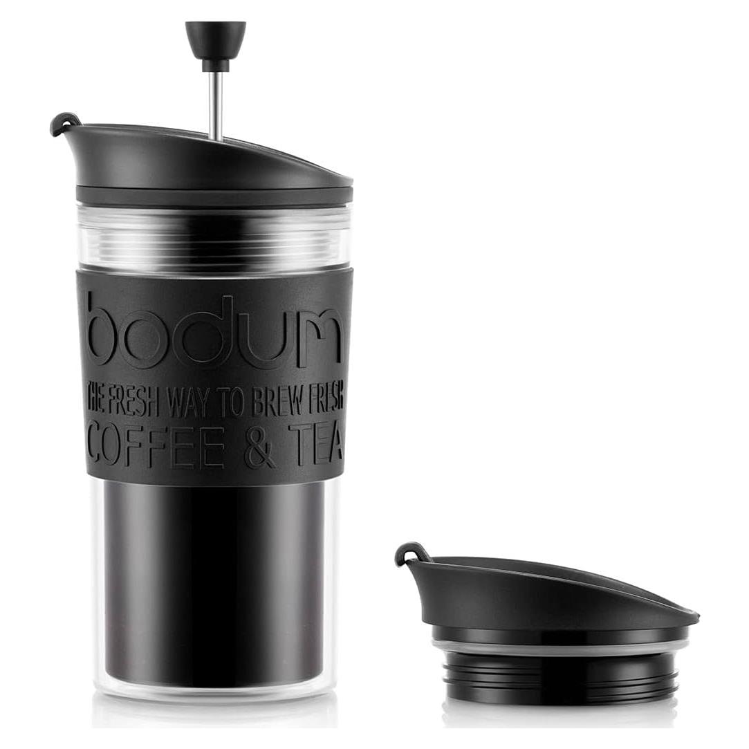 Taza Aislada Bodum TRAVEL PRESS 350 ml Negro Transparente
