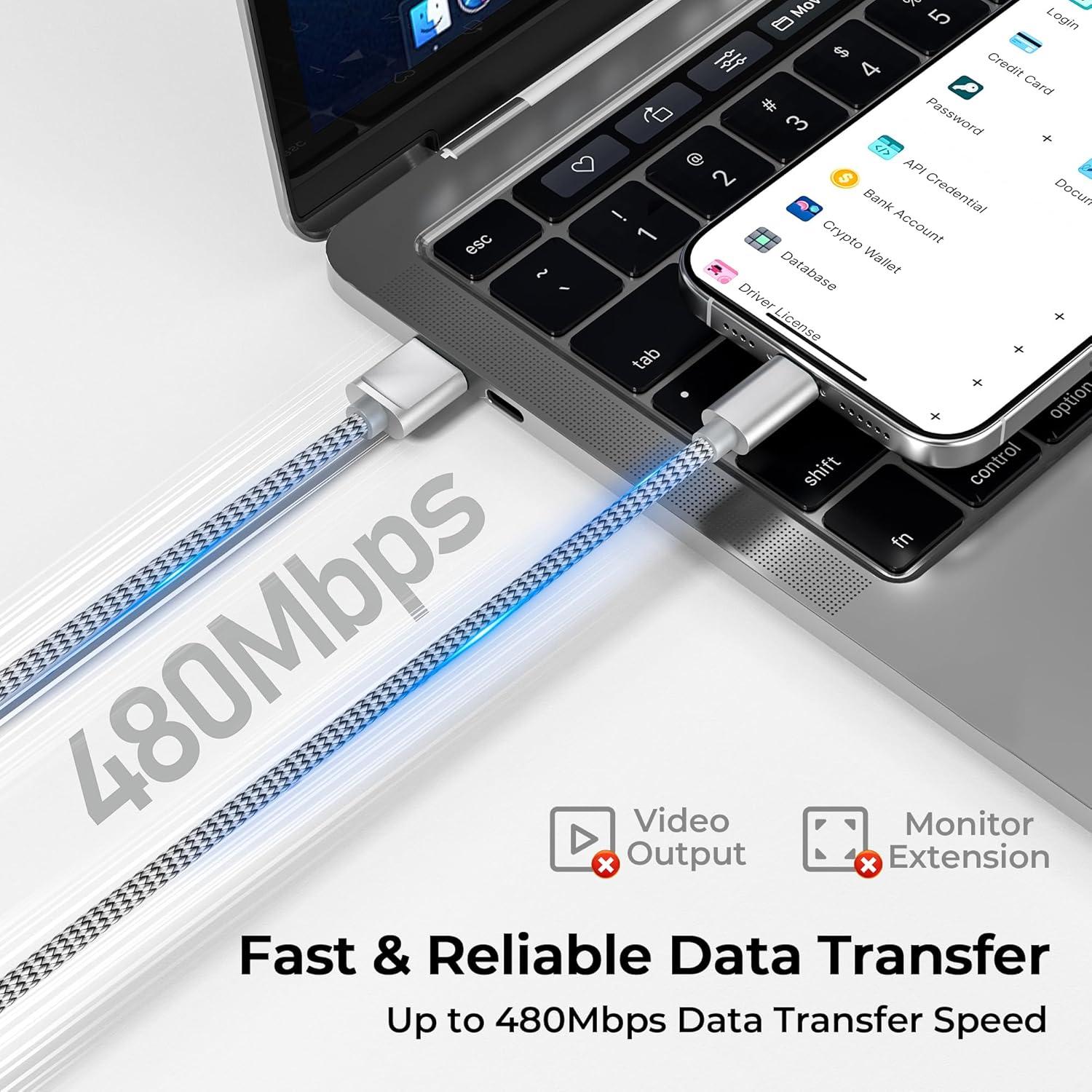 Cargador USB Tipo C Basesailor 6.6FT 2Pack Carga Rápida