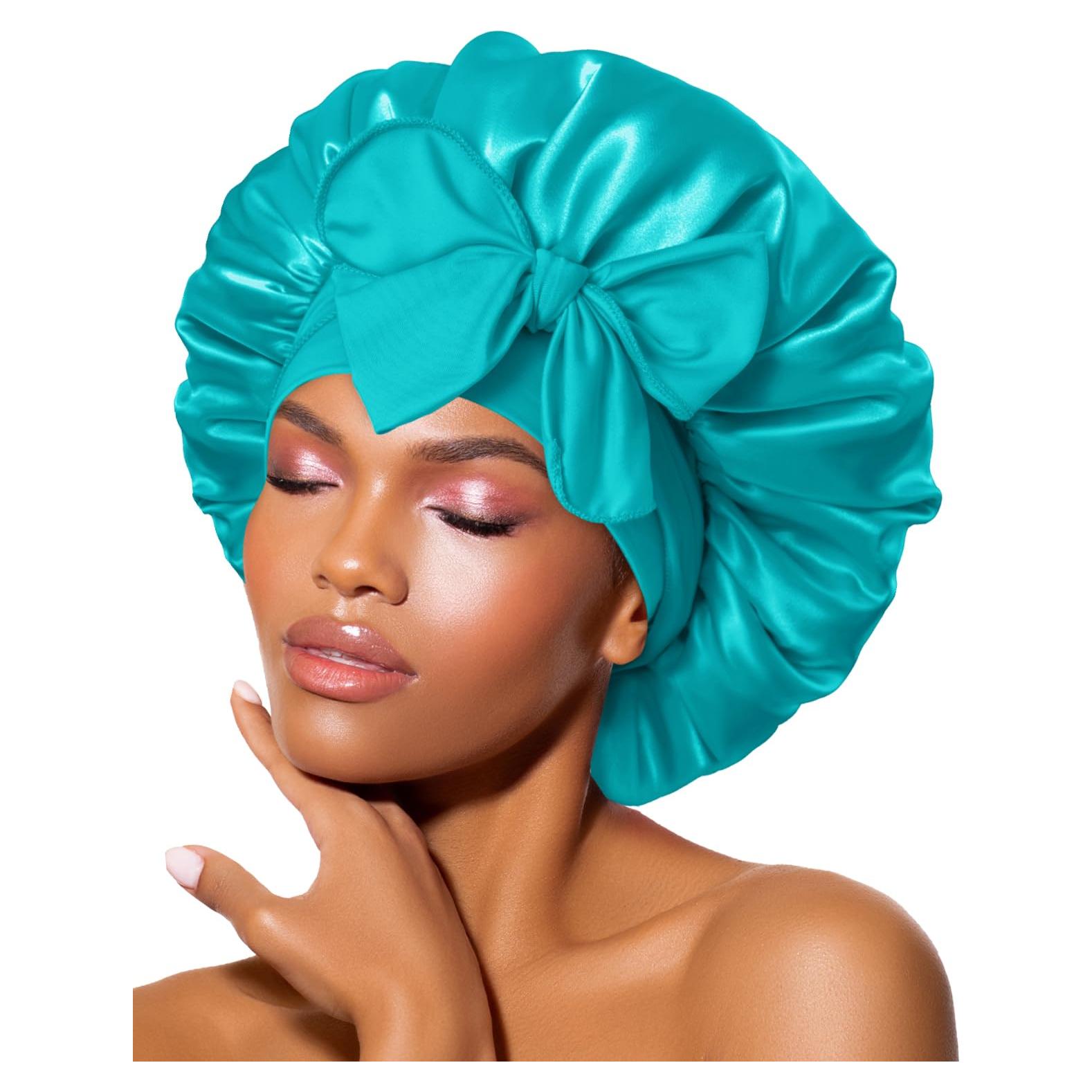 Bonete de Seda para Dormir Eastsun Aqua con Banda Ajustable