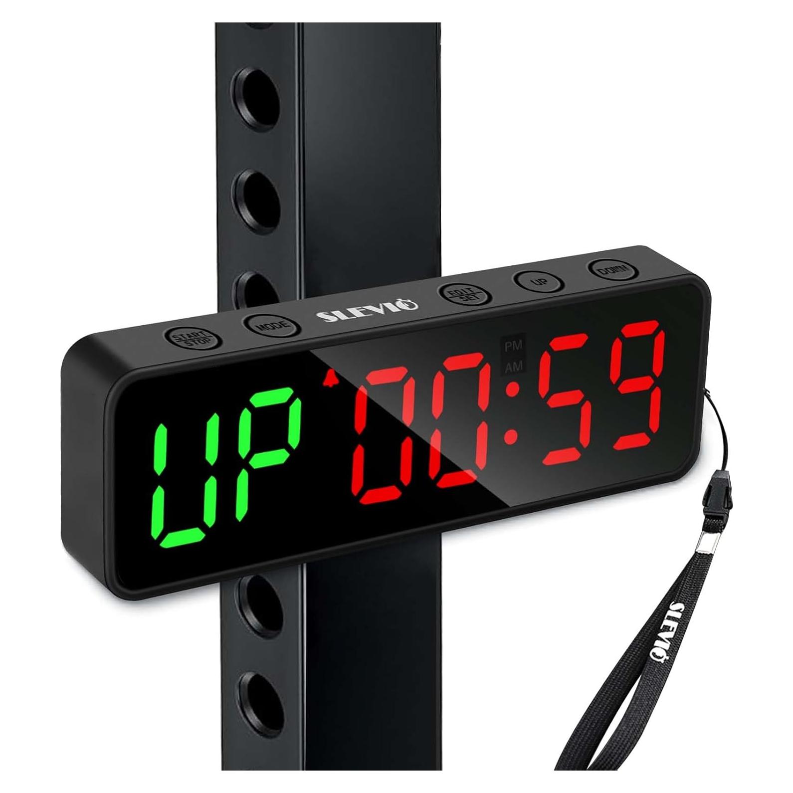 Temporizador de Gimnasio SLEVIO Compacto LED 6.9" Negro
