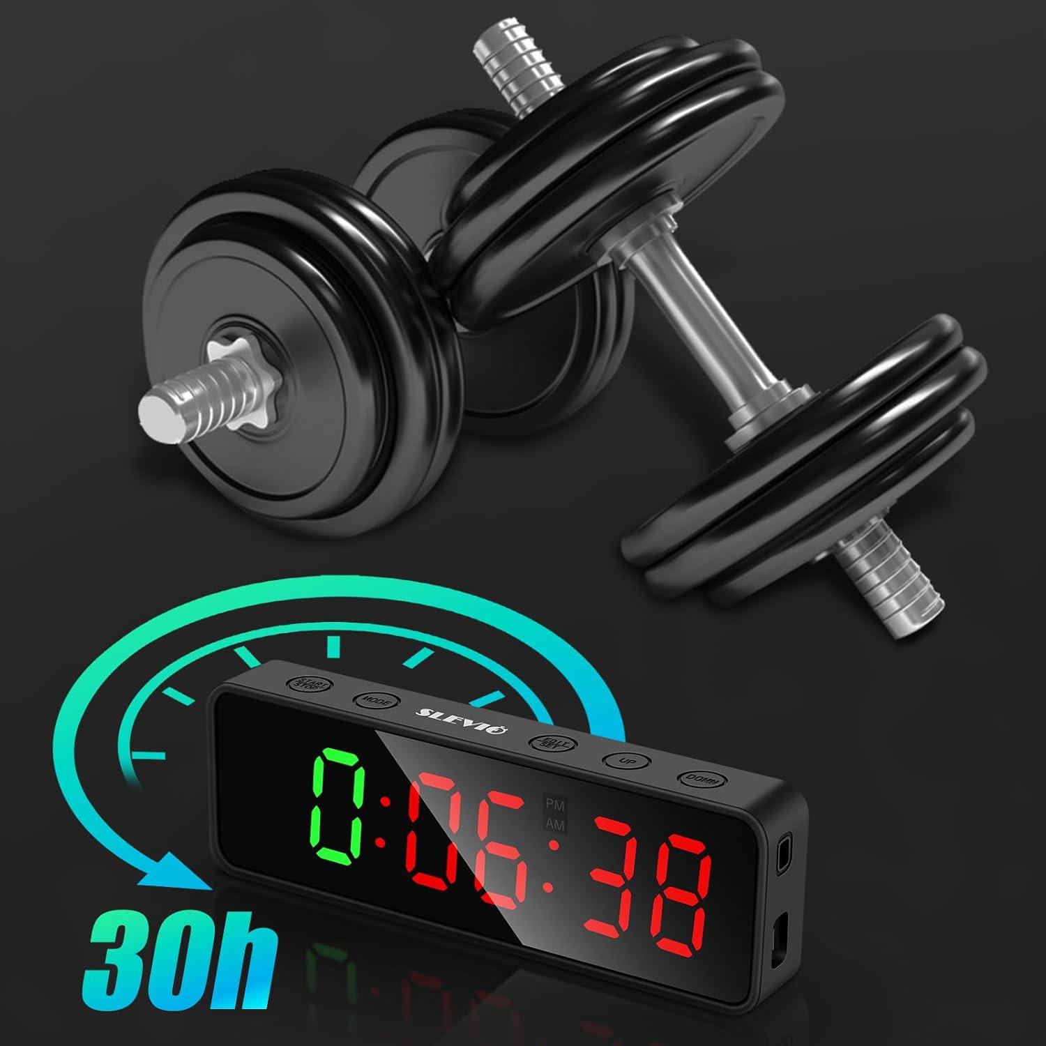 Temporizador de Gimnasio SLEVIO Compacto LED 6.9" Negro