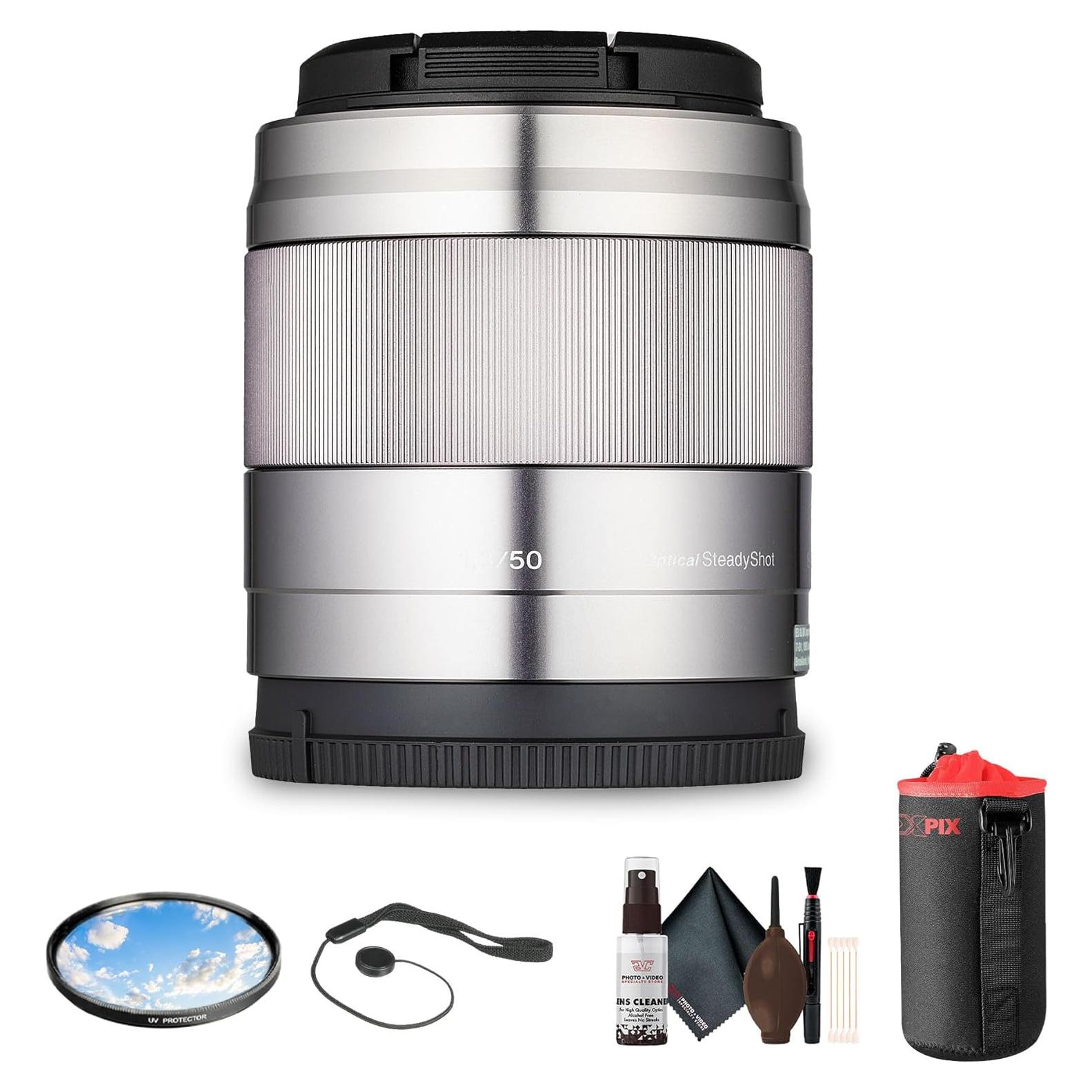 Lente Prime Sony E 50mm f/1.8 OSS Plata para Retratos