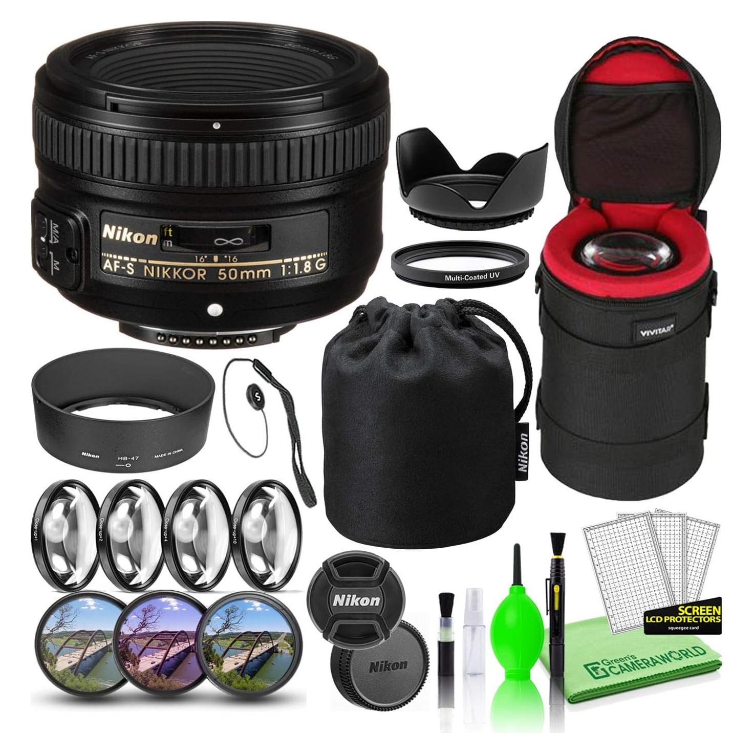 Lente Nikon AF-S NIKKOR 50mm f/1.8G + Filtros y Accesorios