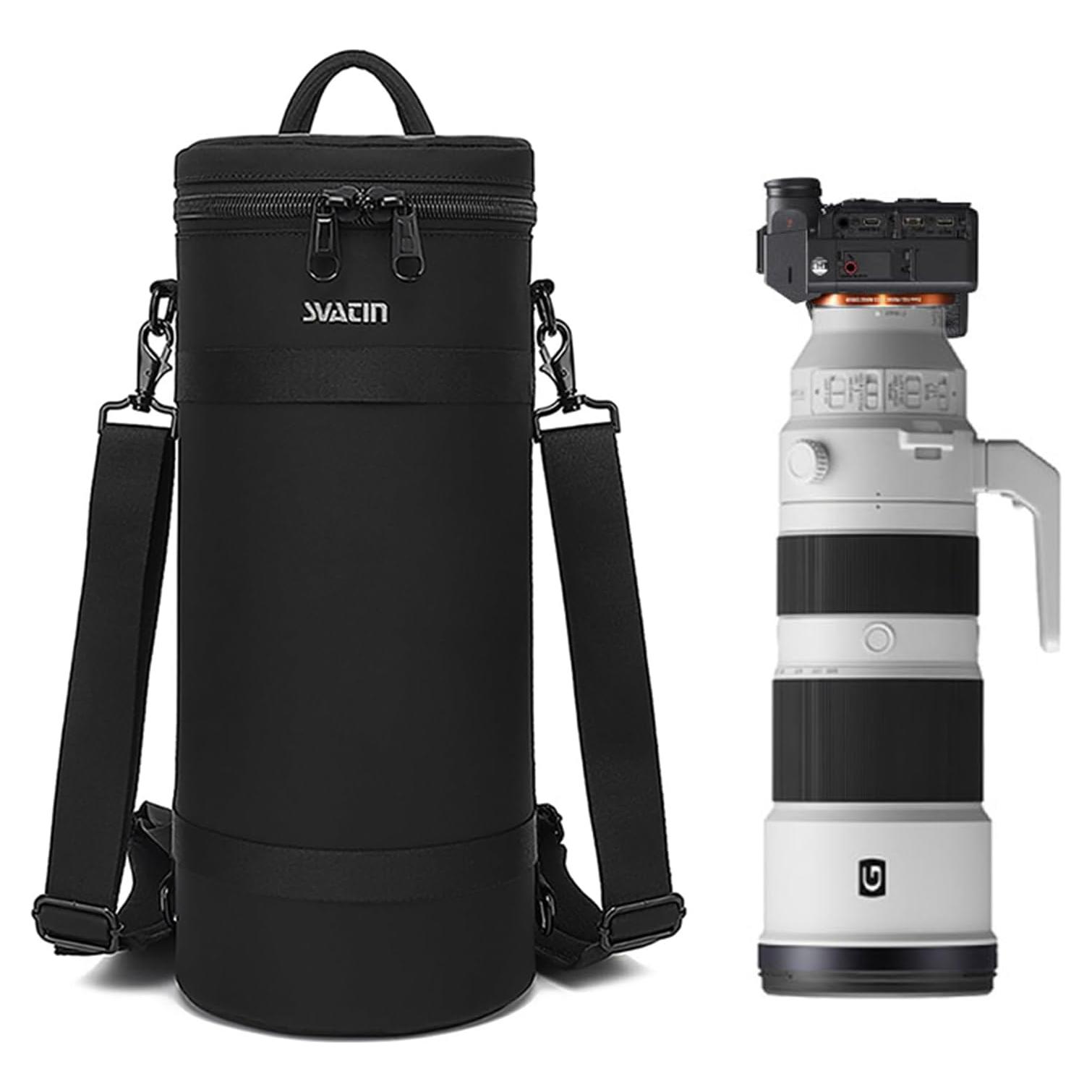 Funda Acolchada para Lente de Cámara Grande - Compatible con SONY y Canon