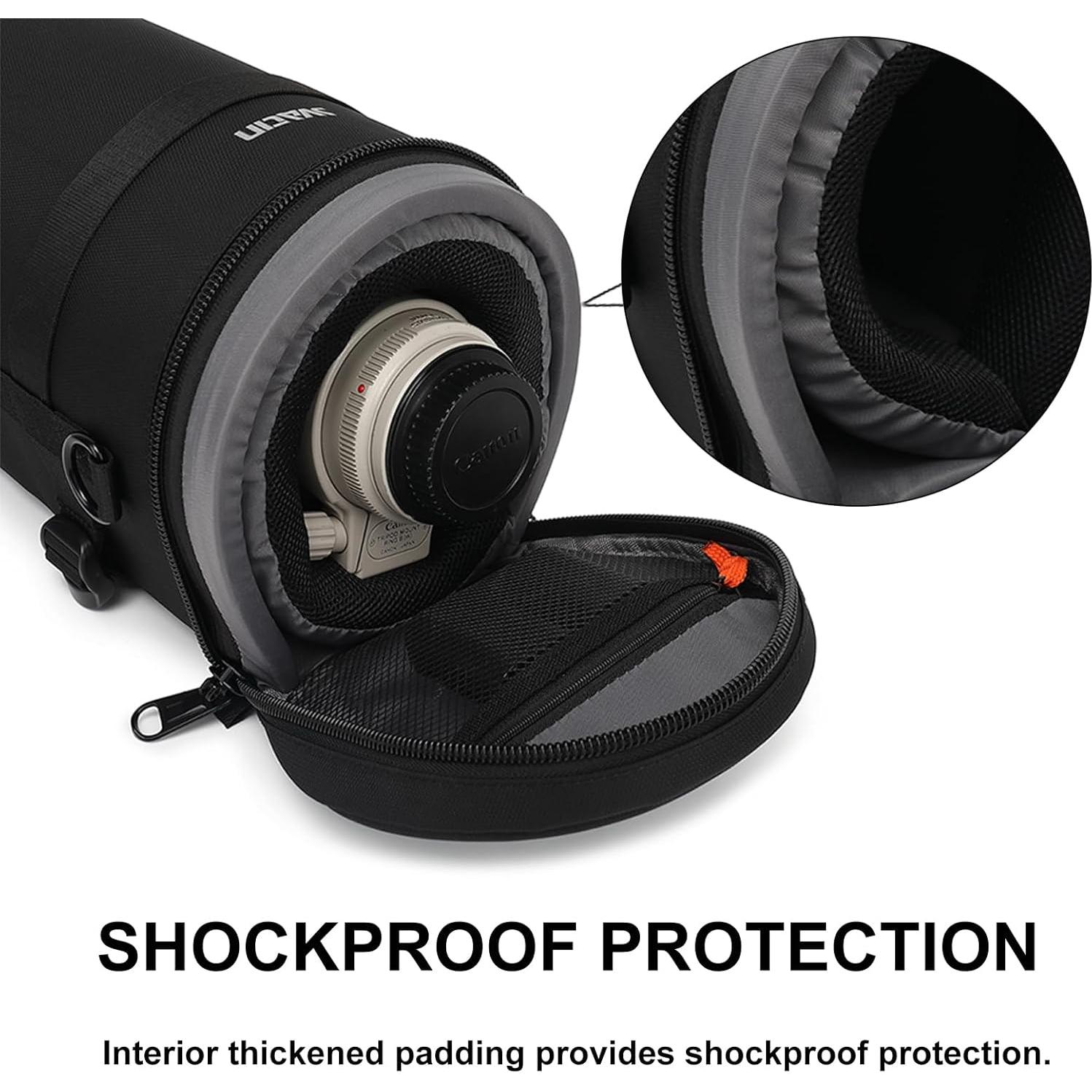 Funda Acolchada para Lente de Cámara Grande - Compatible con SONY y Canon
