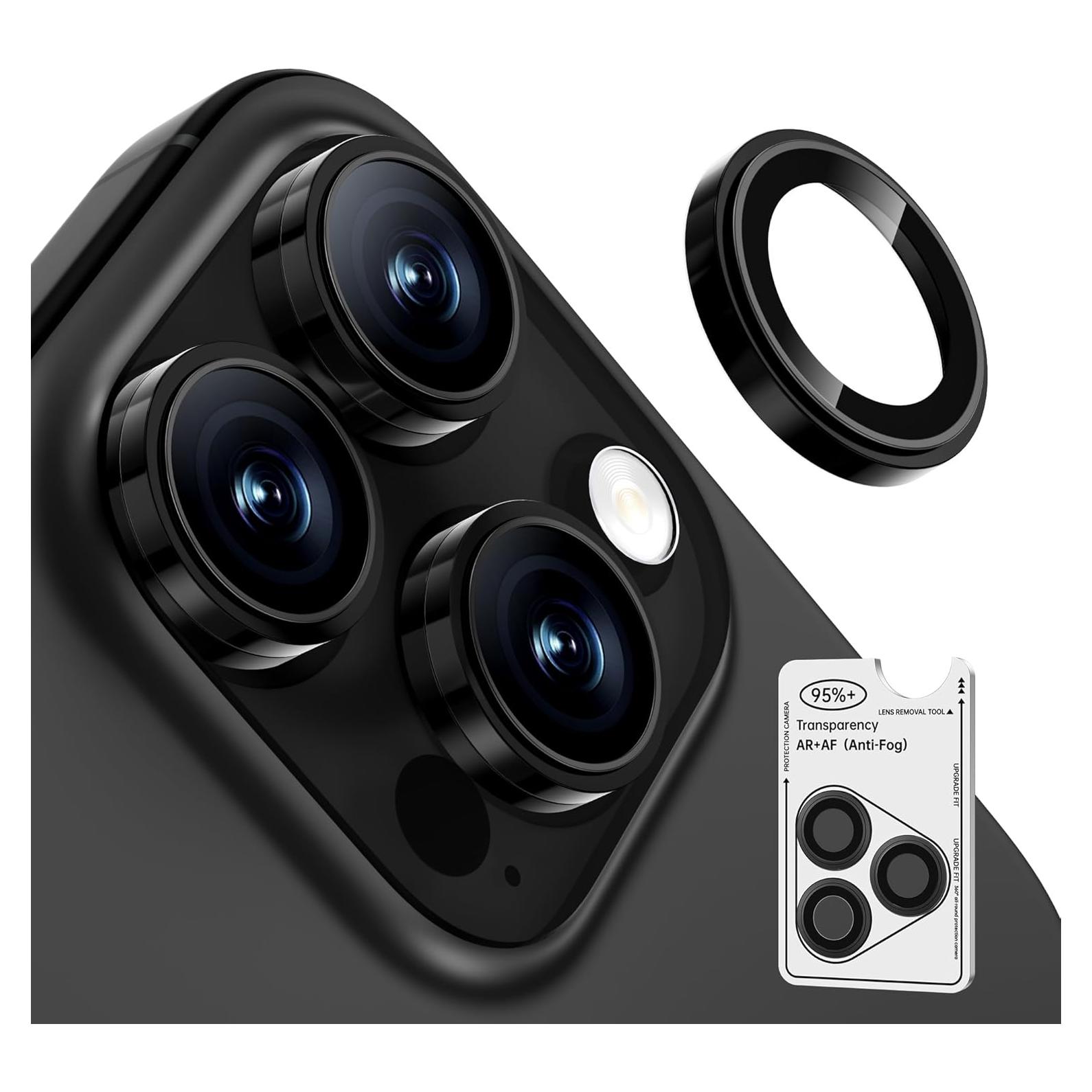 Protector de Lente de Cámara Bstozalle para iPhone 14/15/16/17 Pro Max - 2 Pack, Vidrio Templado 9H+