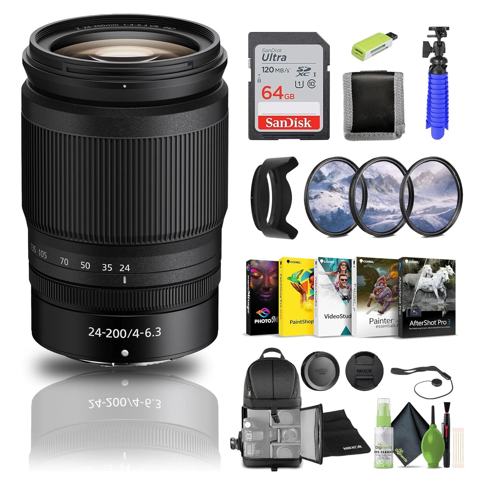 Lente Telefoto Zoom Nikon NIKKOR Z 24-200mm f/4-6.3 VR + Accesorios