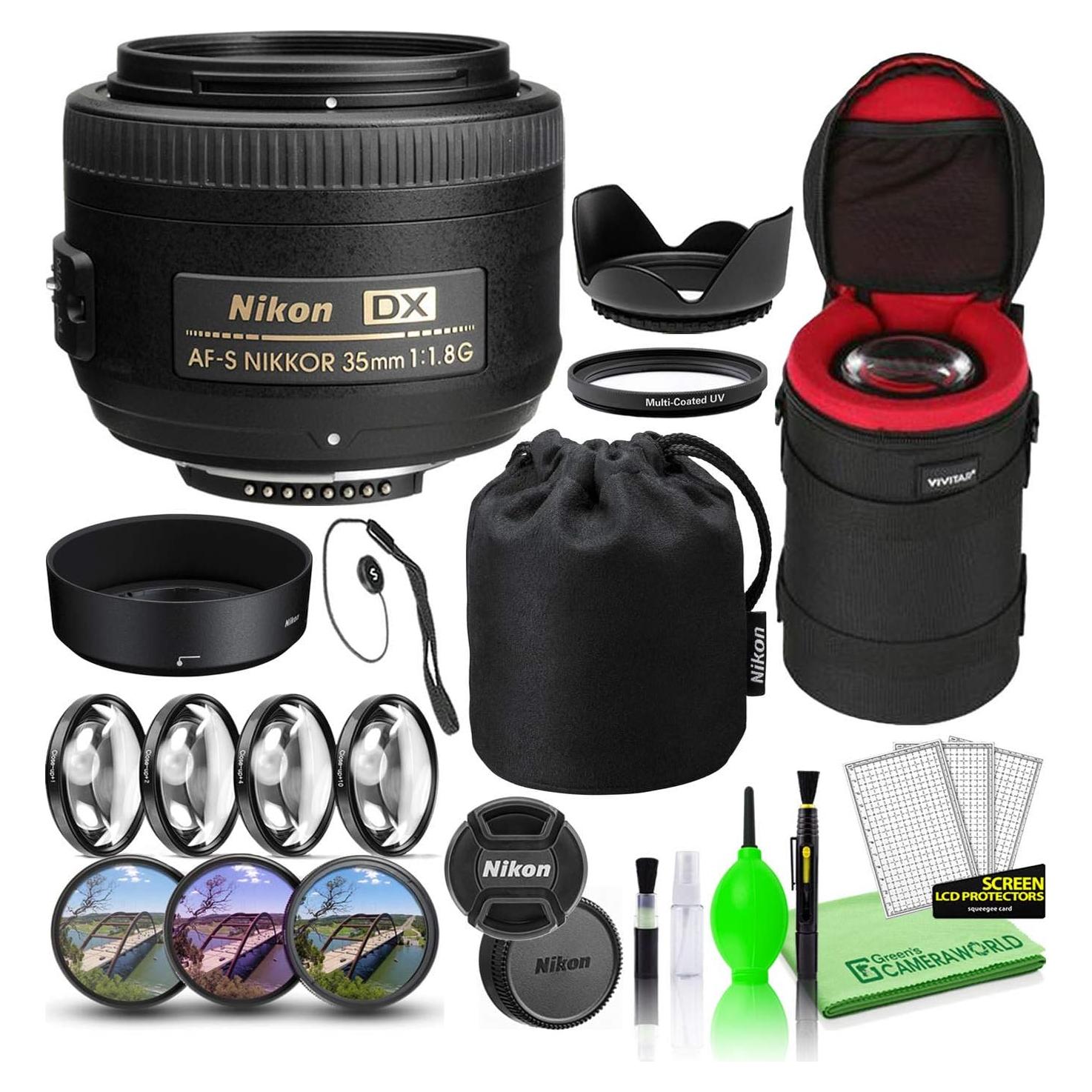 Lente Nikon AF-S DX NIKKOR 35mm f/1.8G + Filtros y Estuche