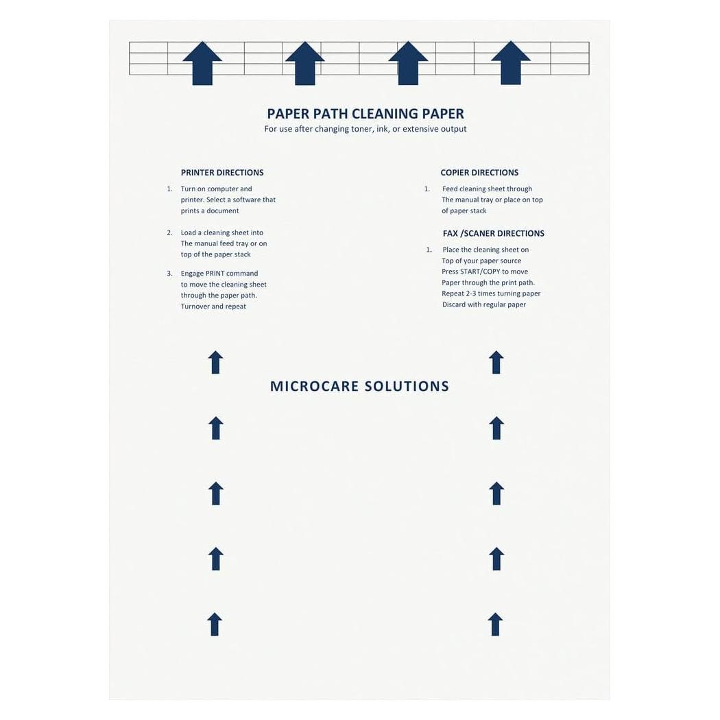 Laser & Inkjet Printer Cleaning Sheet (8.5 x 11) 10 Sheets