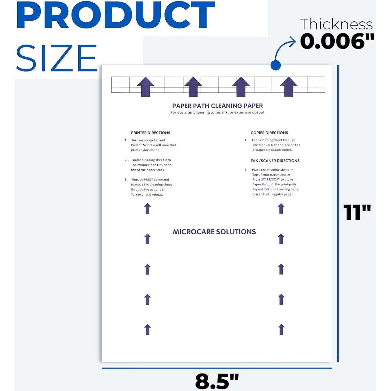 Laser & Inkjet Printer Cleaning Sheet (8.5 x 11) 10 Sheets