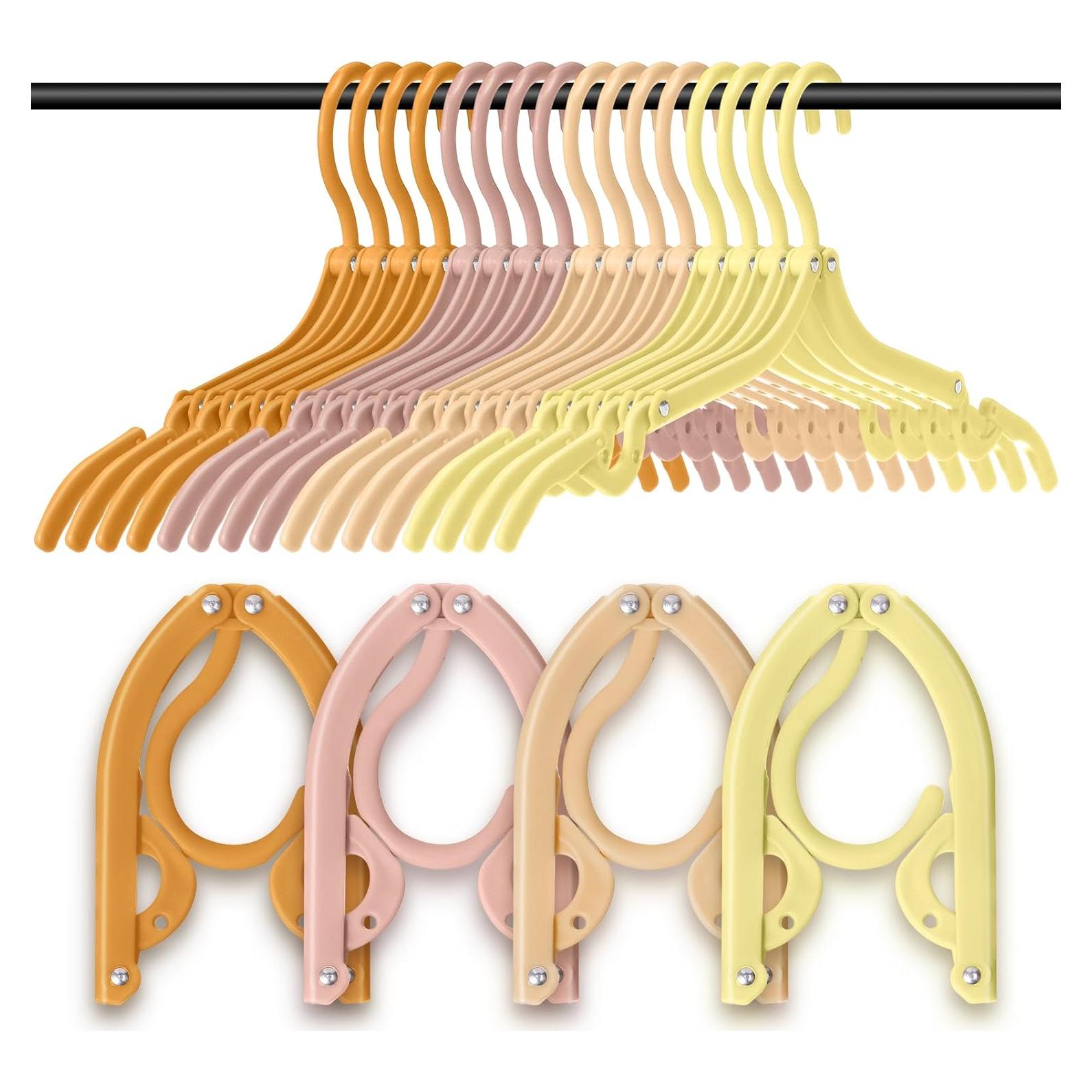 24 Perchas de Viaje Plegables Teenyyou Antideslizantes Coloridas