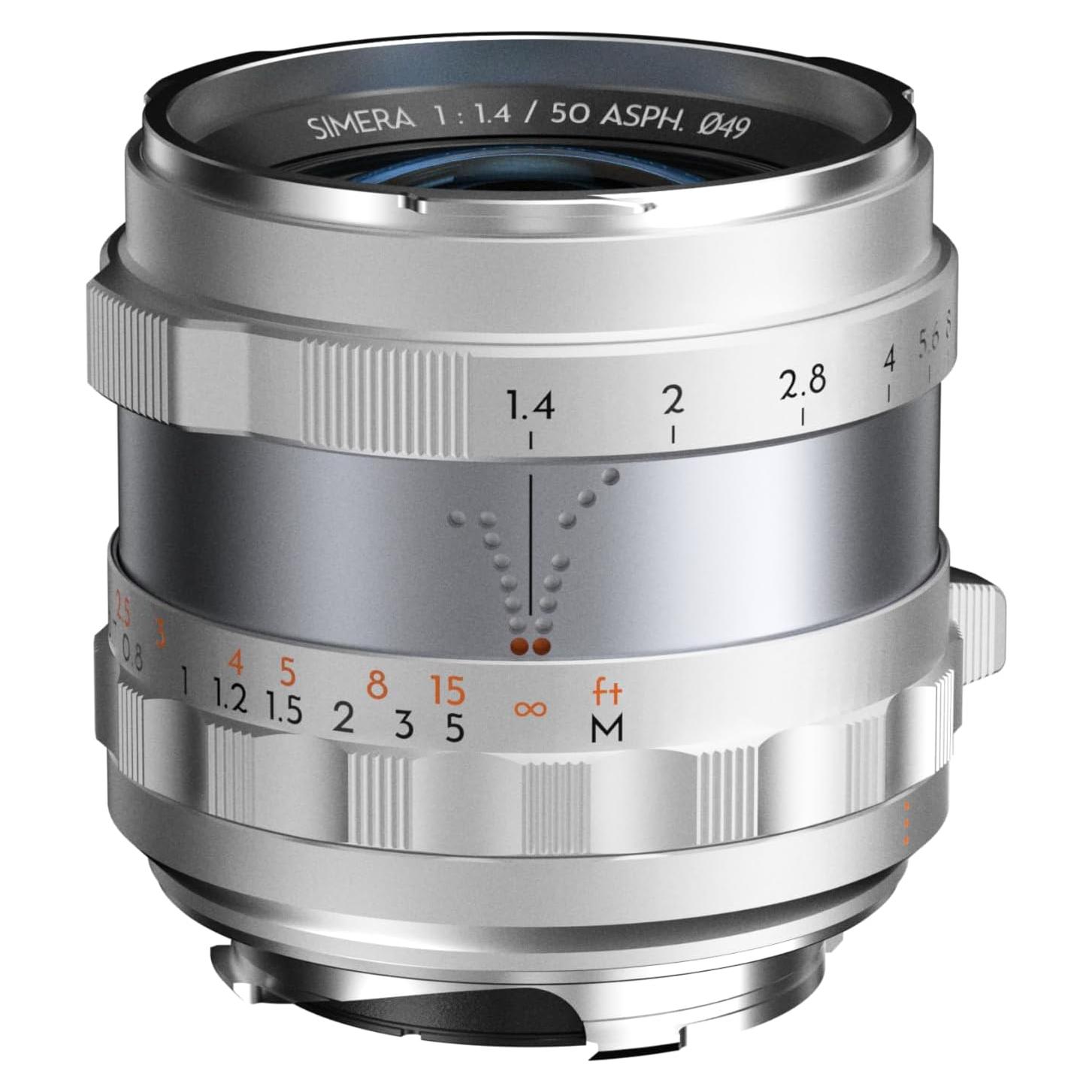 Lente Thypoch Simera 50mm F1.4 M Mount para Leica - Plata