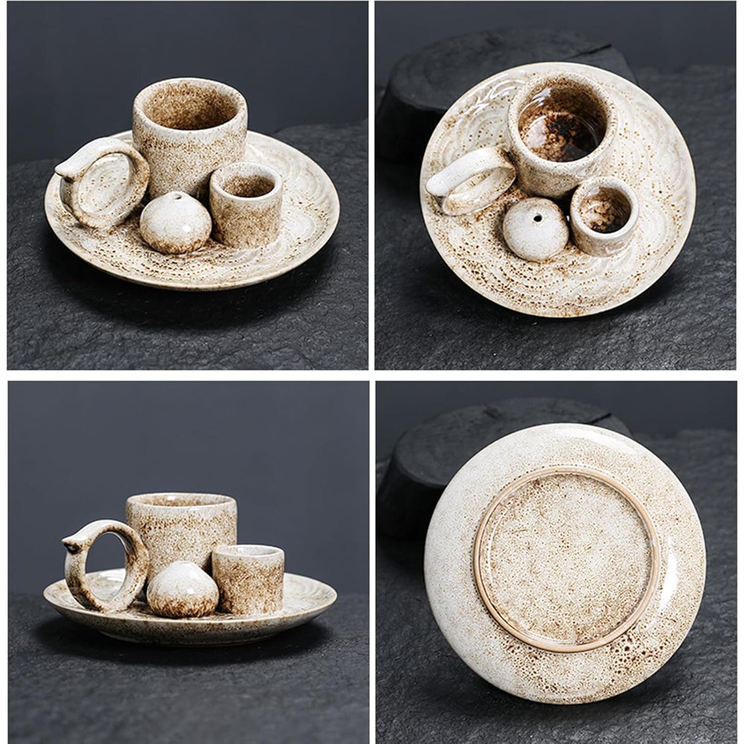 Soporte para Incienso Cerámico 4 en 1 YIENENG Azul