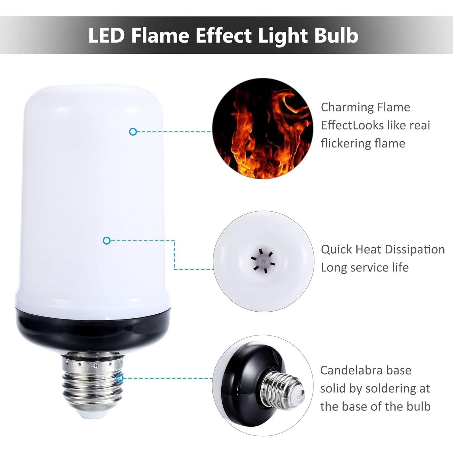 Bombilla LED Efecto Llama Lpraer - 4 Modos, 14cm, 299g