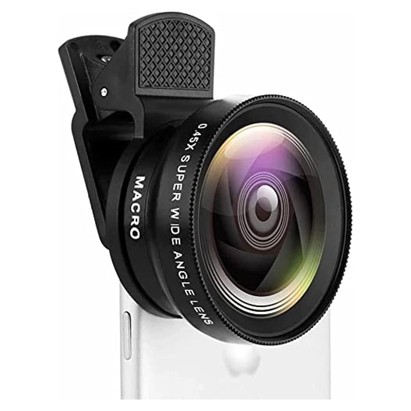 Lente Gran Angular 0.45X y Macro 12.5X Leshareselect para Smartphone