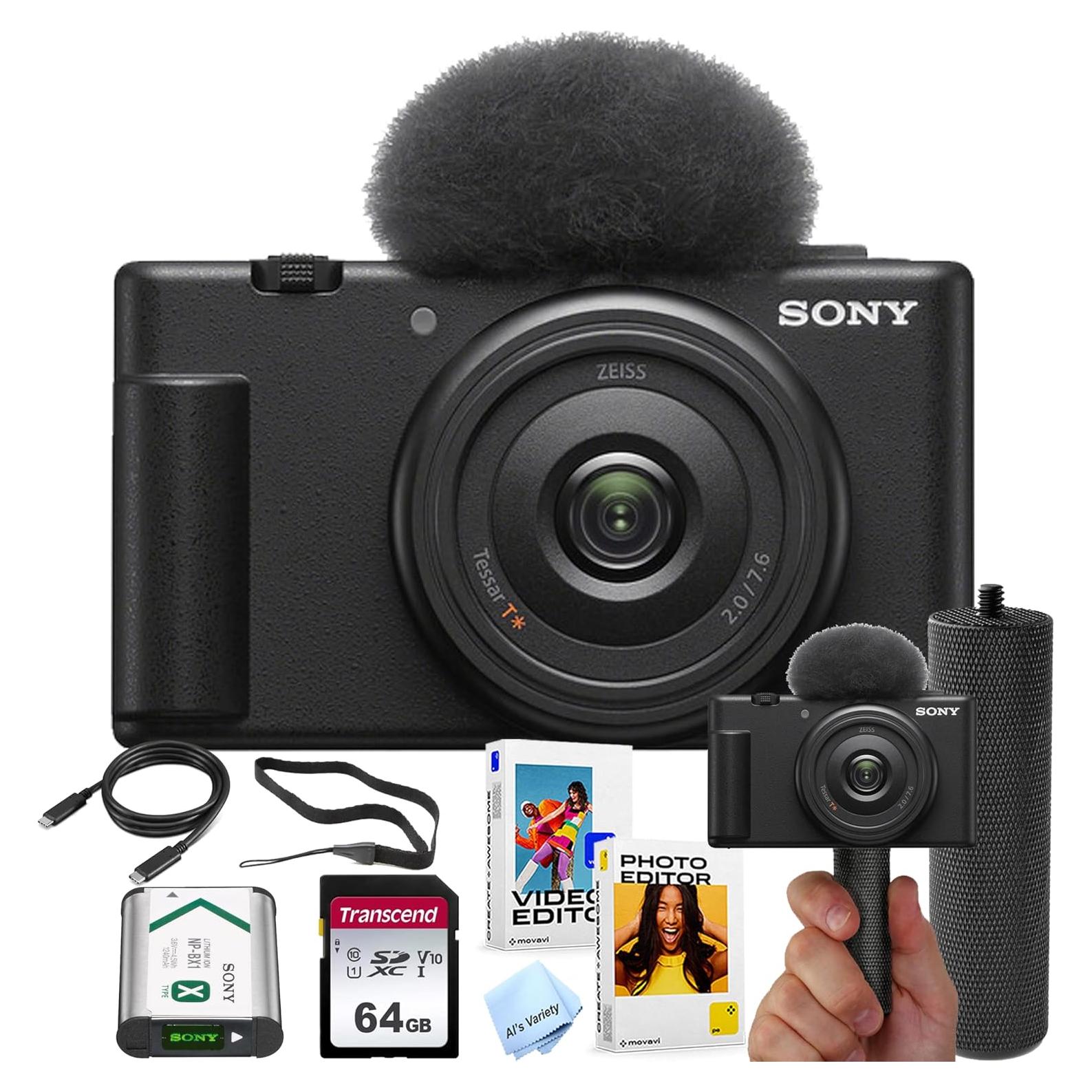 Cámara Vlog Sony ZV-1F 20MP + 64GB + Estabilizador + Software