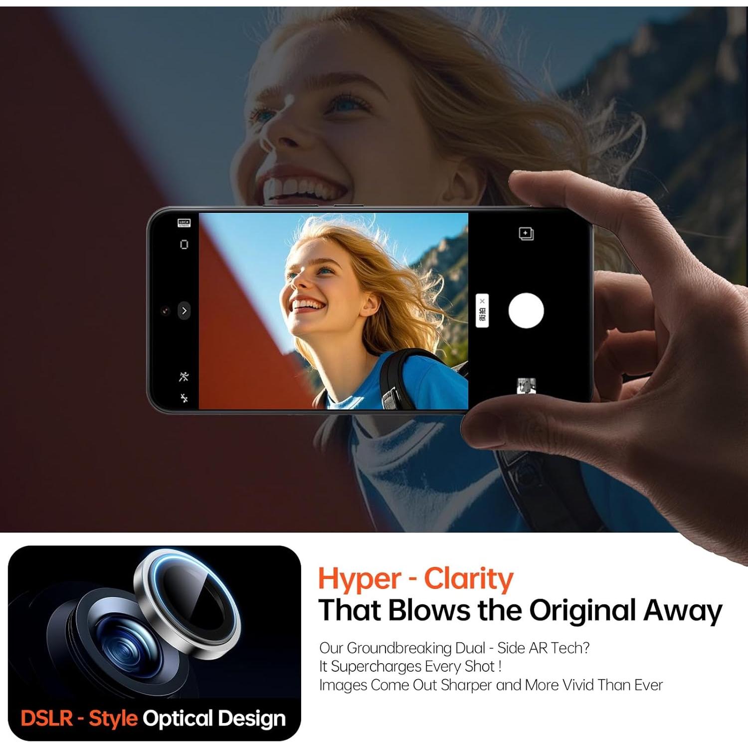 Protector de Lente de Cámara Bstozalle 2 Pack para iPhone 14/15/16/17 Pro Max - Vidrio Templado Grado Militar