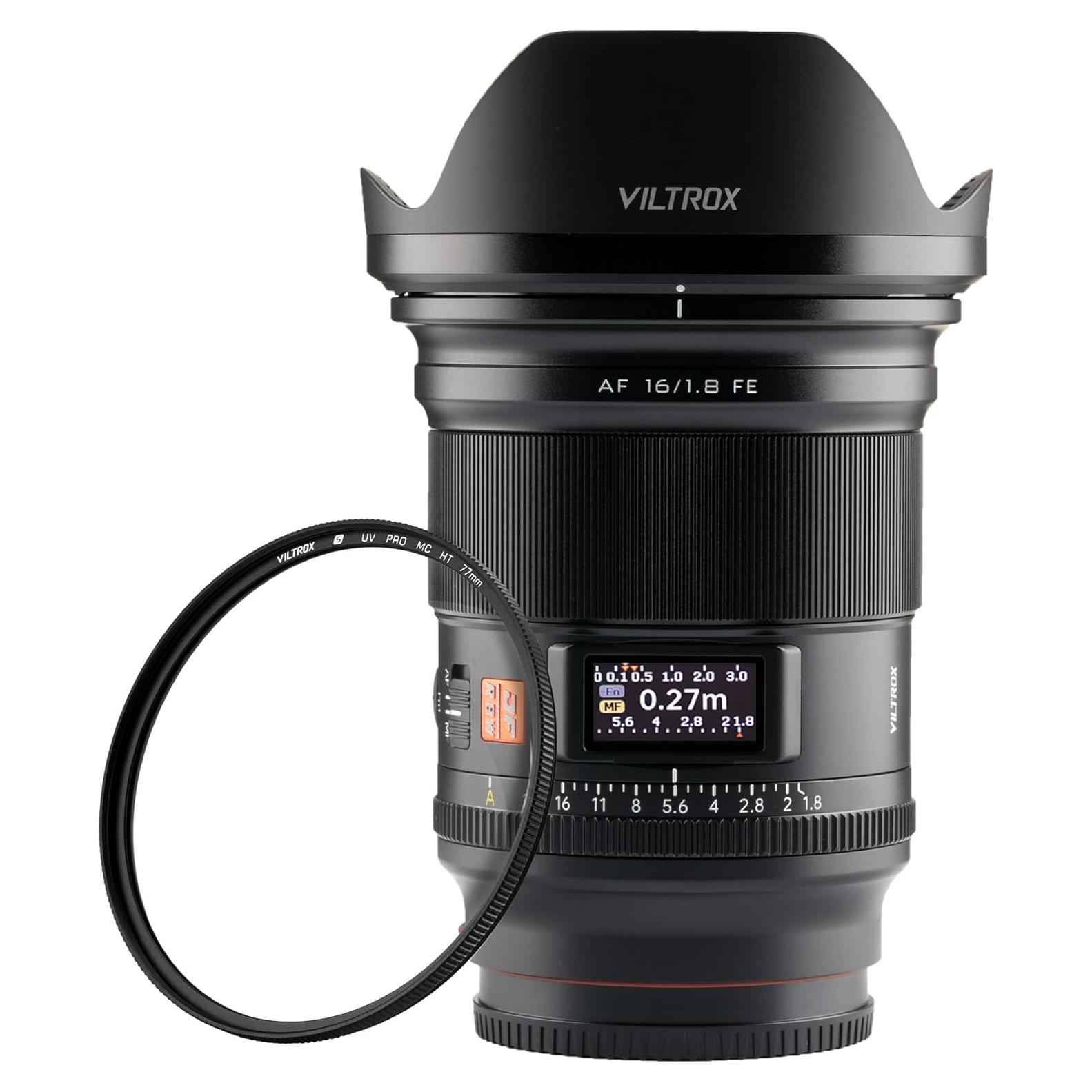 Lente VILTROX 16mm F1.8 E-Mount Autofoco Ultra Gran Angular